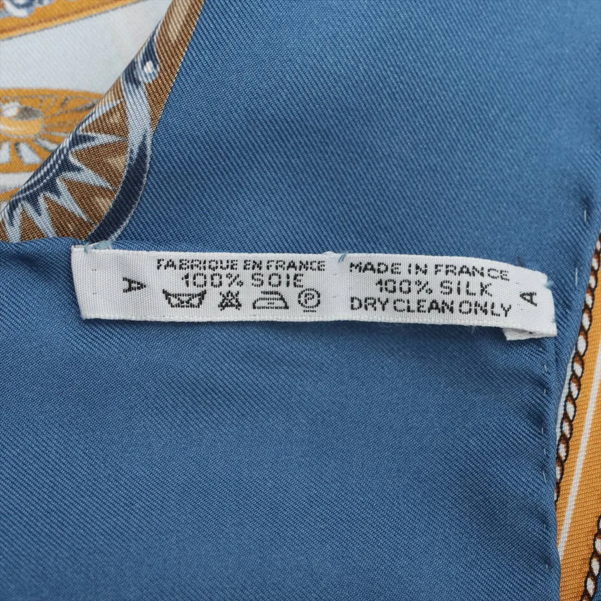 Carre 90 CHEVAUX DE TRAIT (Draft Horse) Scarf, Silk, Blue. Some wear, snags, — view 6