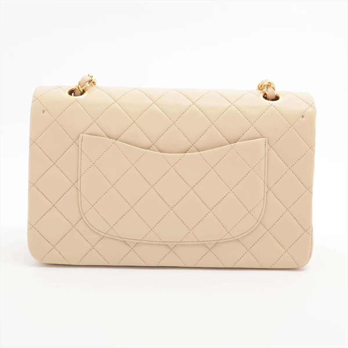 Matelasse 25 Lambskin Double Flap Double Chain Bag Beige Gold Hardware 058270 Series 0 A01112 — view 2
