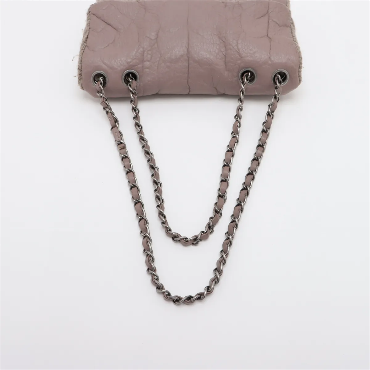 Cocomark Vintage Calf x Wool Single Flap Double Chain Bag Brown Gunmetal Hardware 18534804 18th Ventes privees2017 — view 5