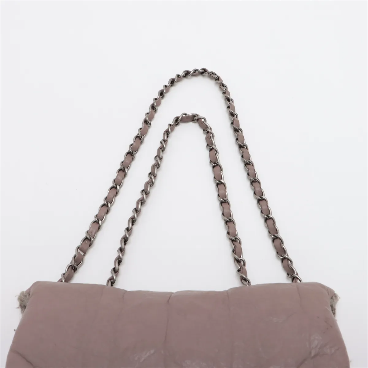 Cocomark Vintage Calf x Wool Single Flap Double Chain Bag Brown Gunmetal Hardware 18534804 18th Ventes privees2017 — view 6