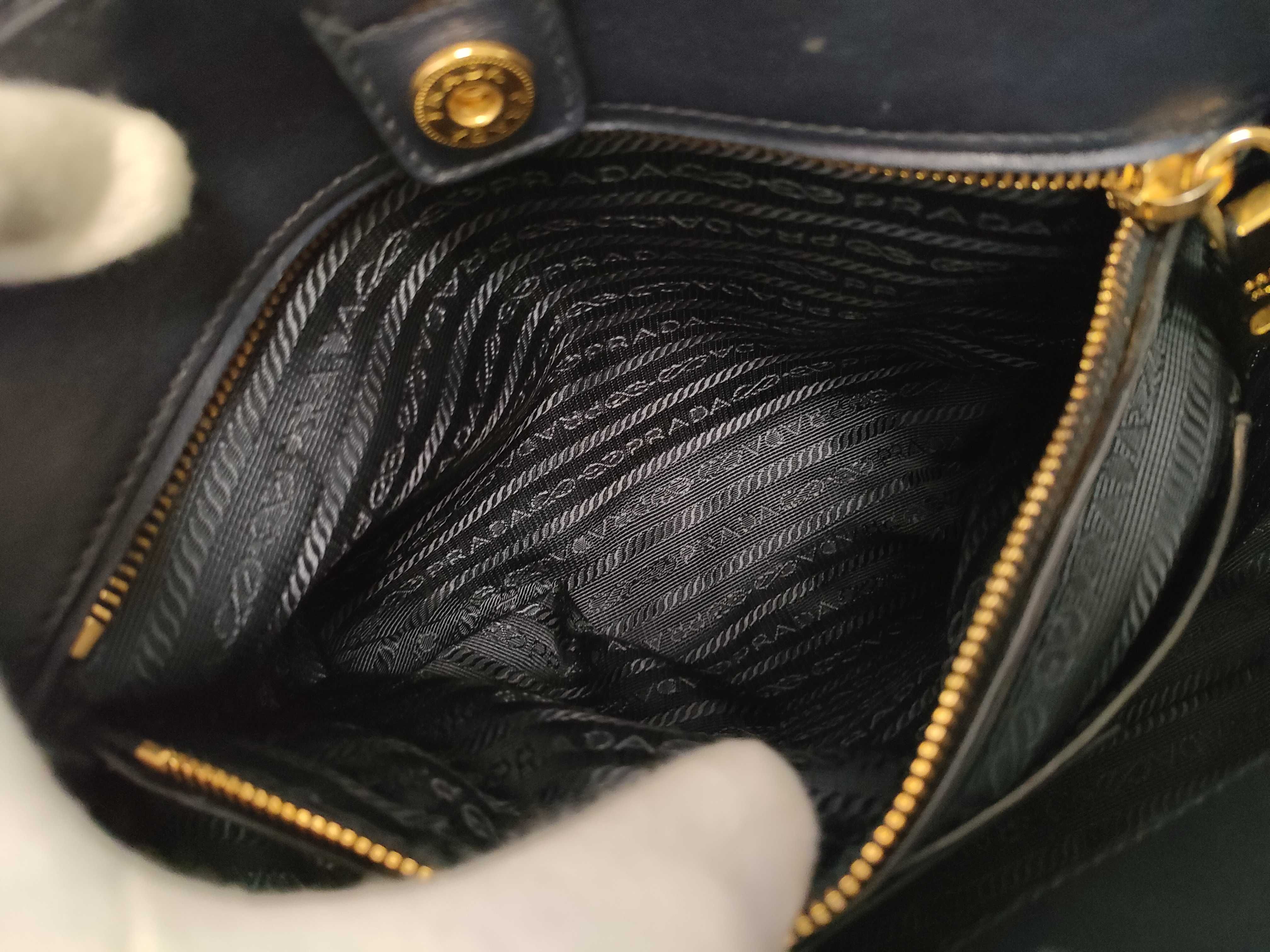 Soft Calf Double Zip Shoulder Bag Navy Shoulder Bag — view 14