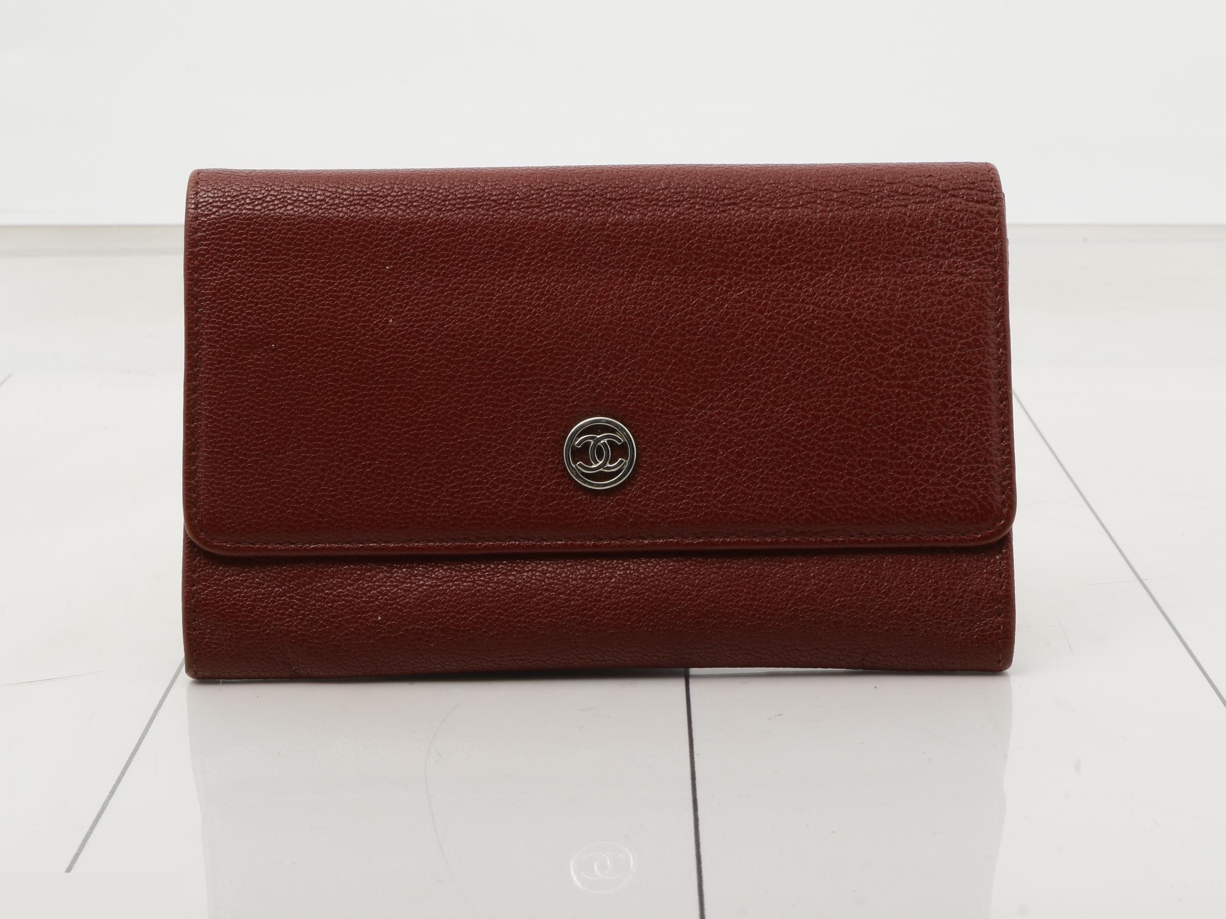 Coco Button Bordeaux Leather Wallet, Item No. 11