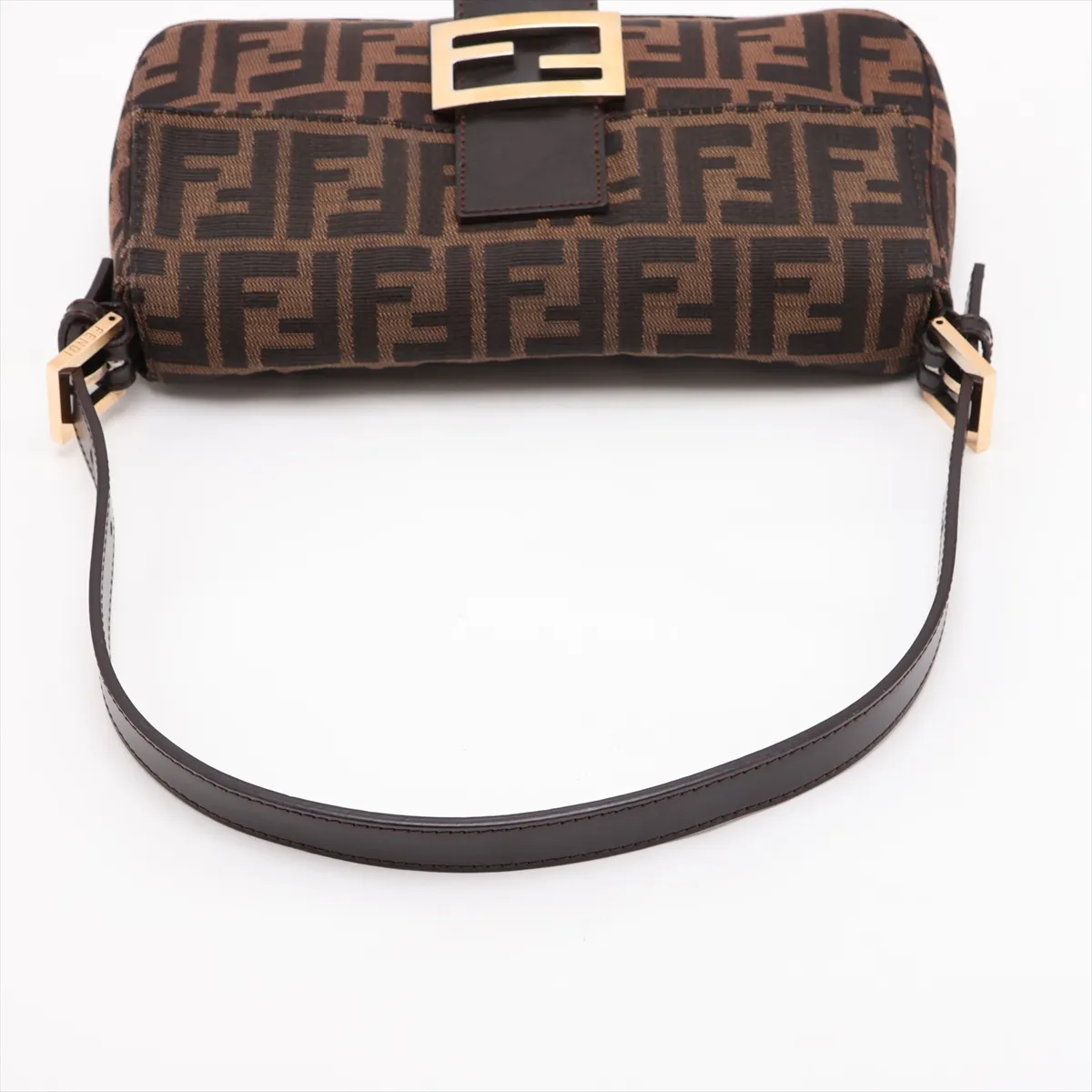 Zucca Mamma Bucket Canvas x Leather Shoulder Bag, Brown — view 5