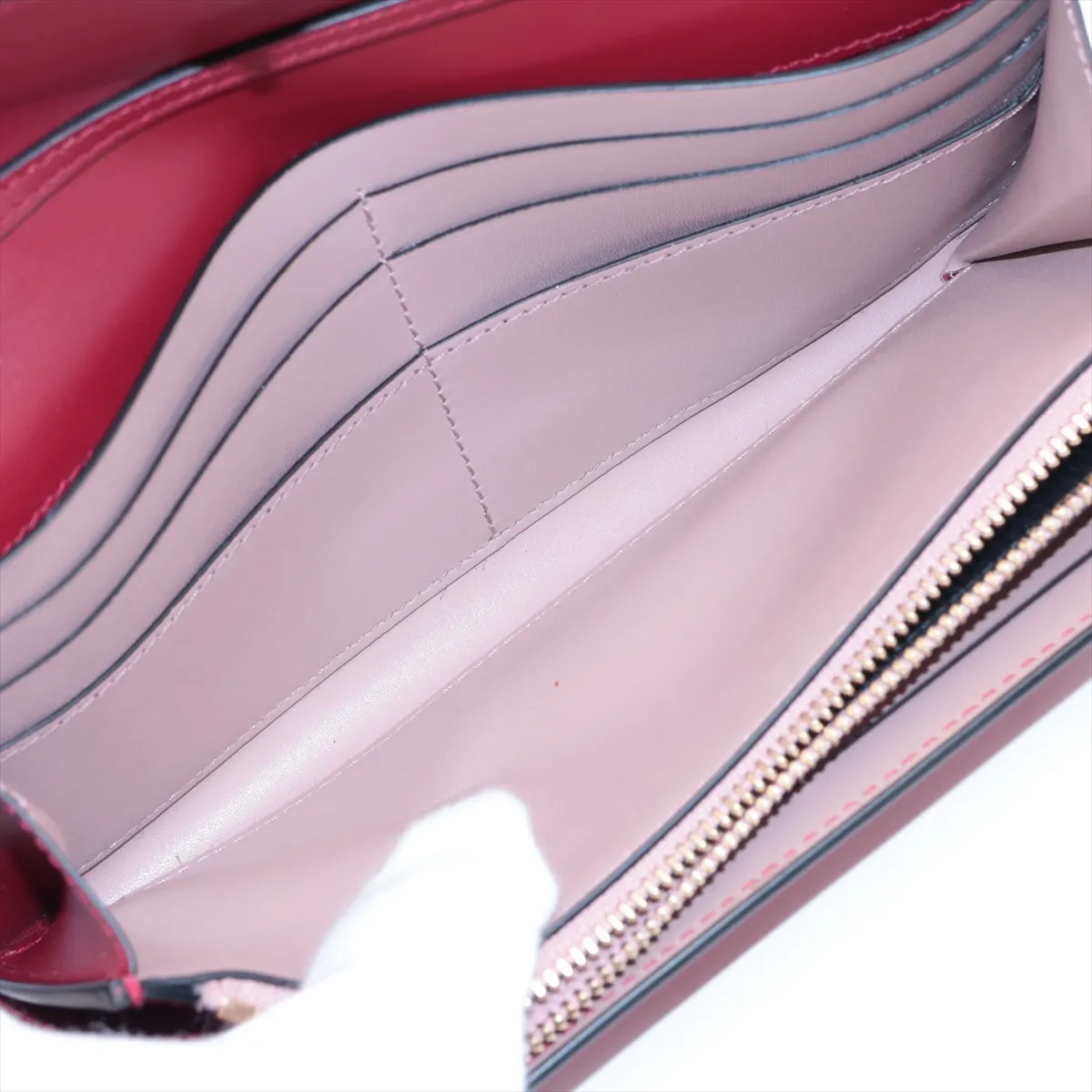 Serpenti Leather Chain Wallet Red — view 5