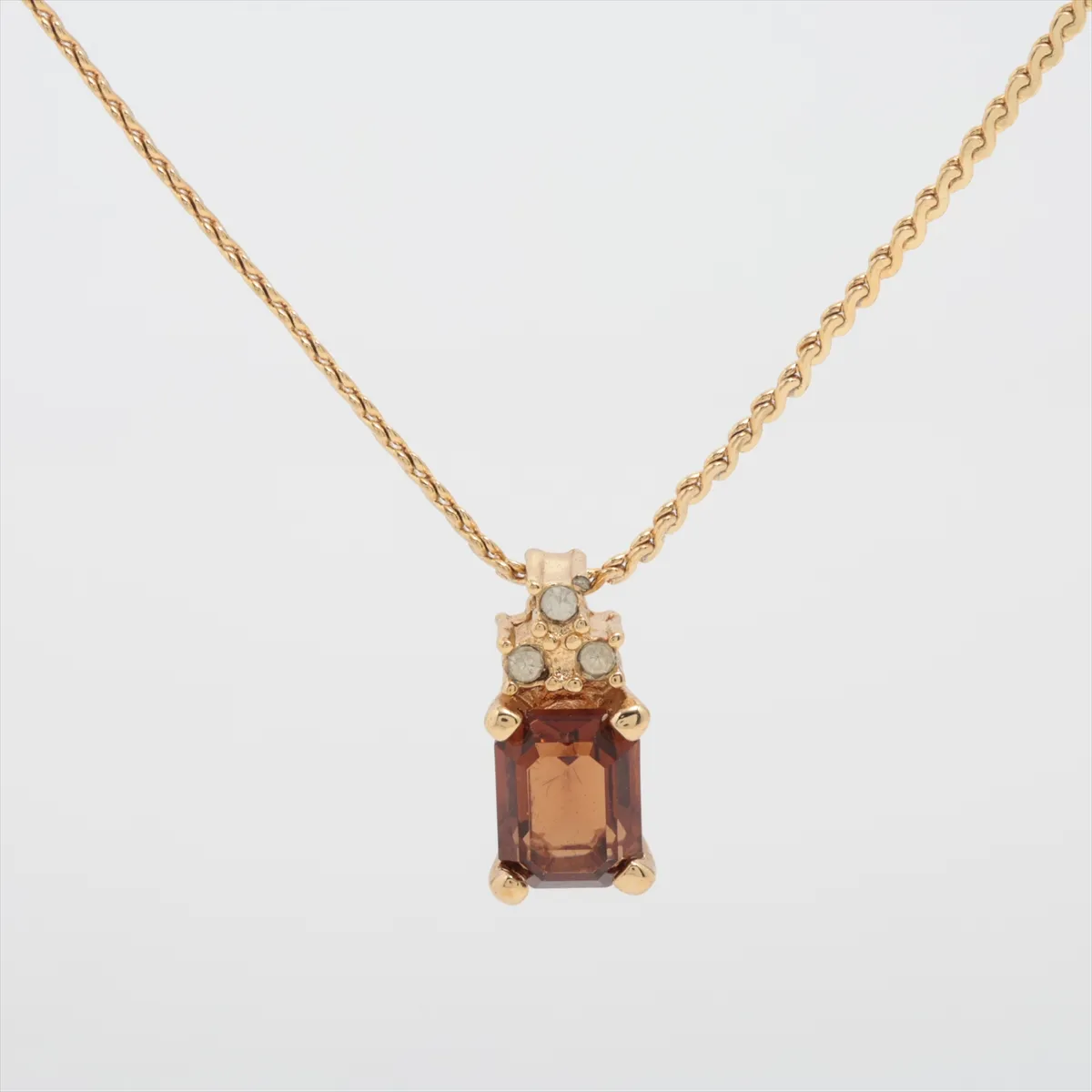 necklace, GP x rhinestone, gold,