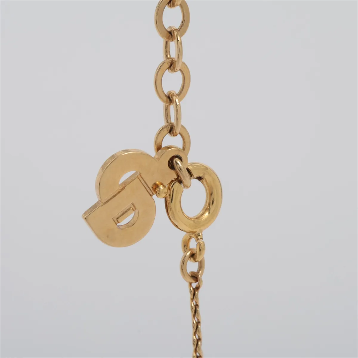 necklace, GP x rhinestone, gold, — view 3