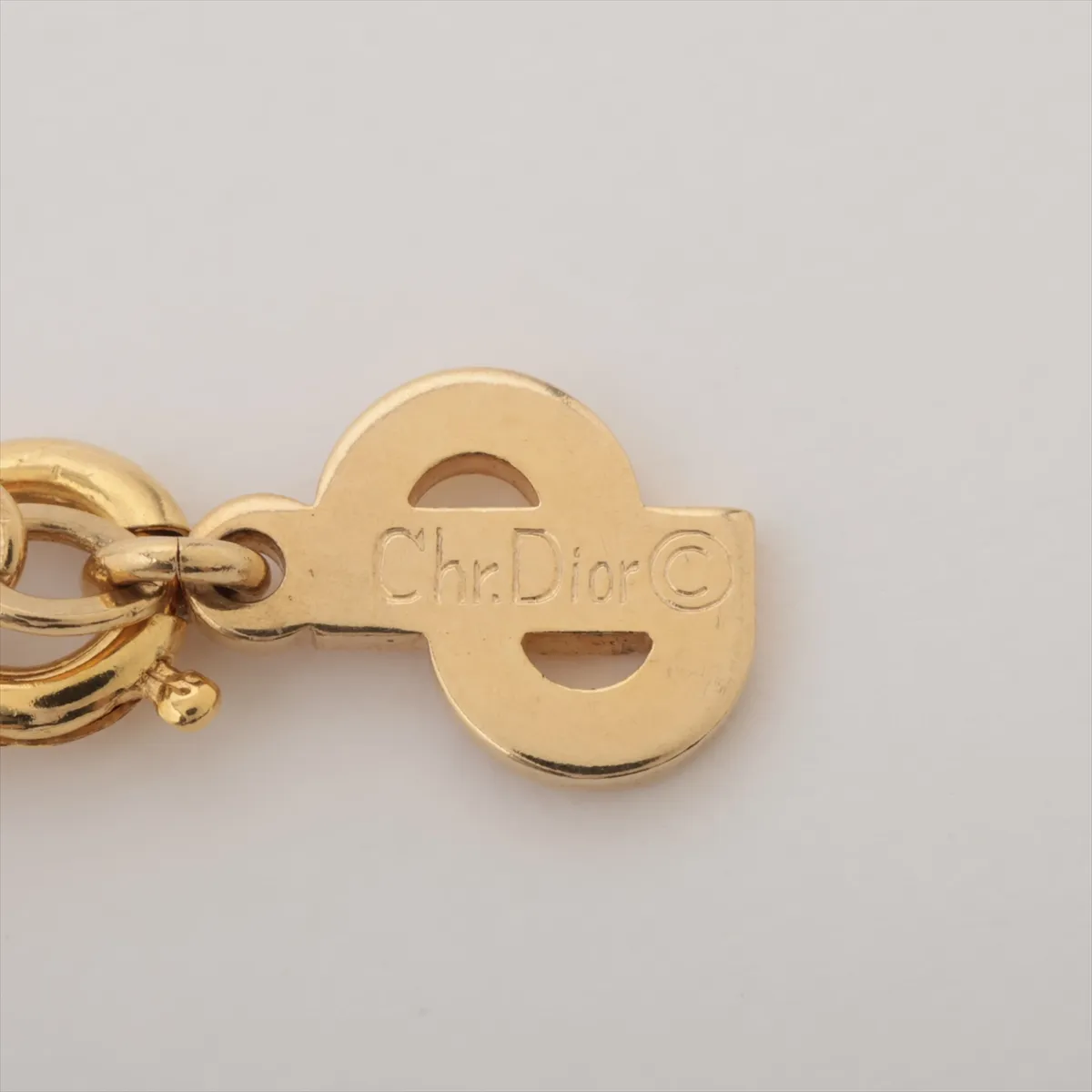 necklace, GP x rhinestone, gold, — view 4