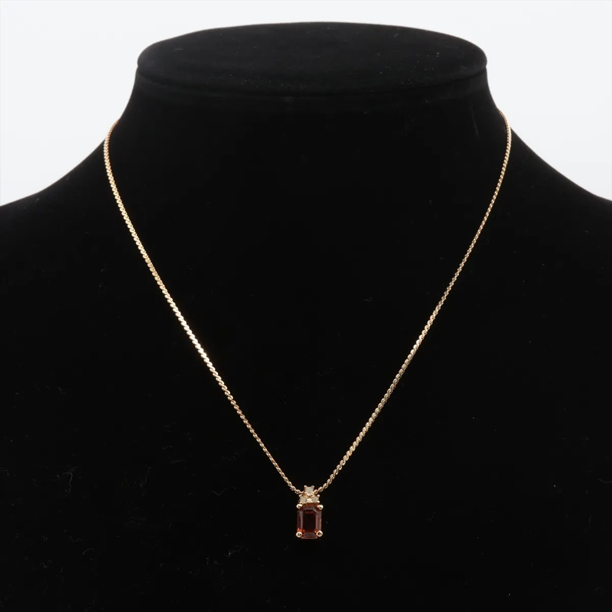 necklace, GP x rhinestone, gold, — view 5