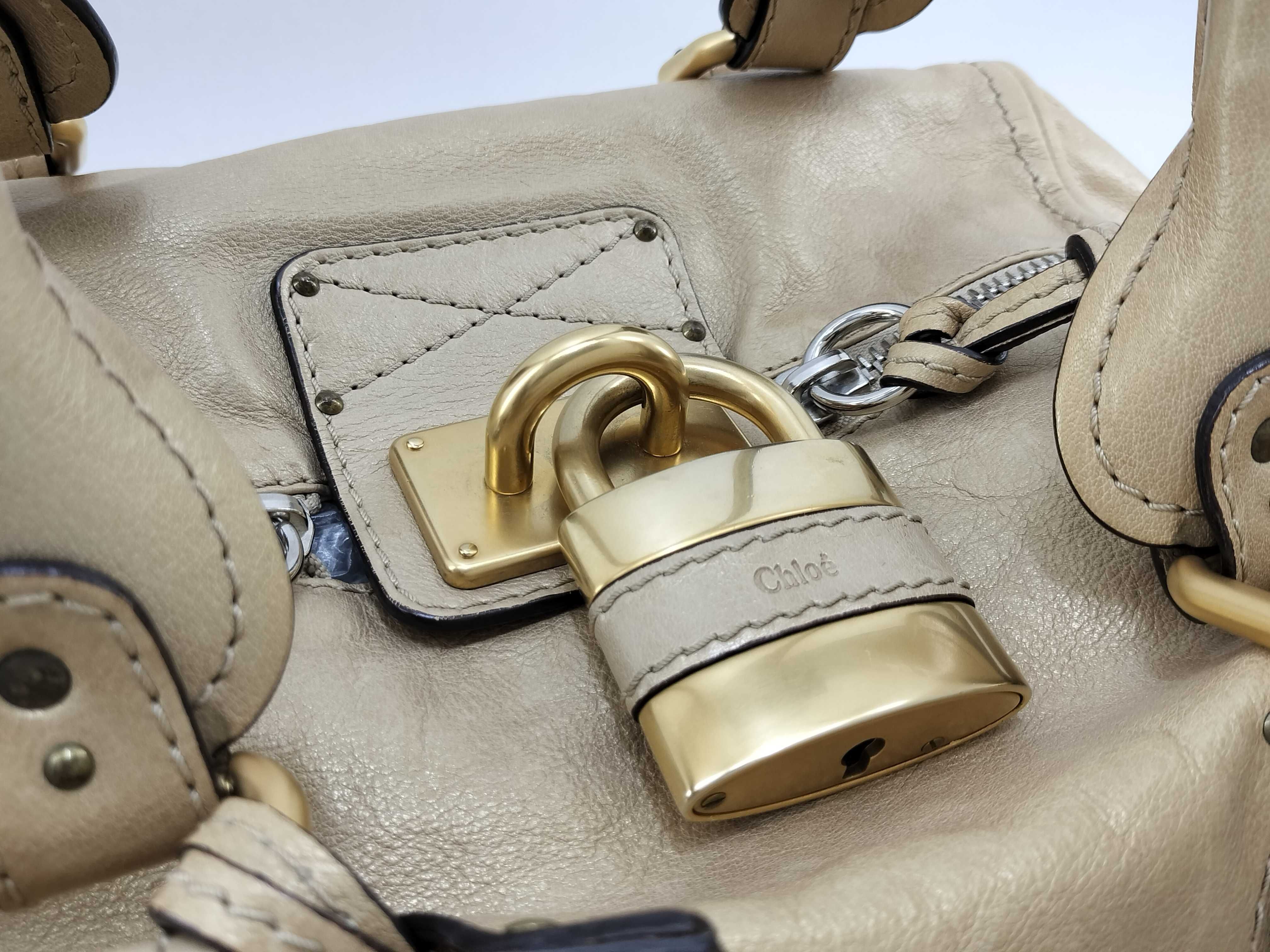 Paddington handbag, leather, beige, with dust bag. — view 4