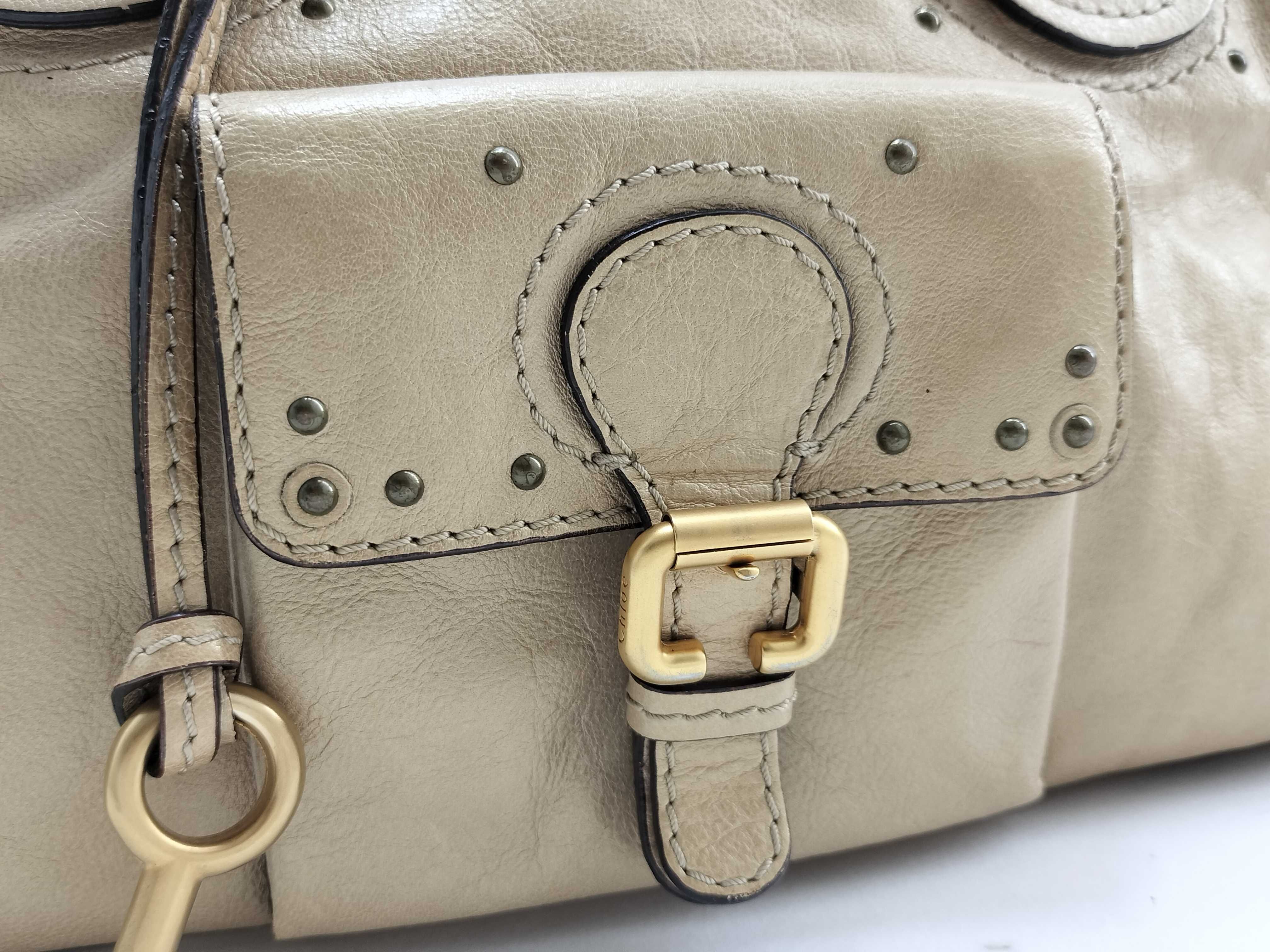 Paddington handbag, leather, beige, with dust bag. — view 6