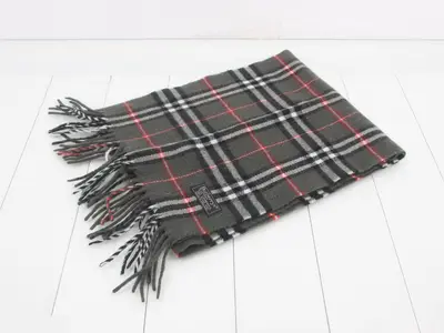Nova Check Scarf, Gray, 100% Wool