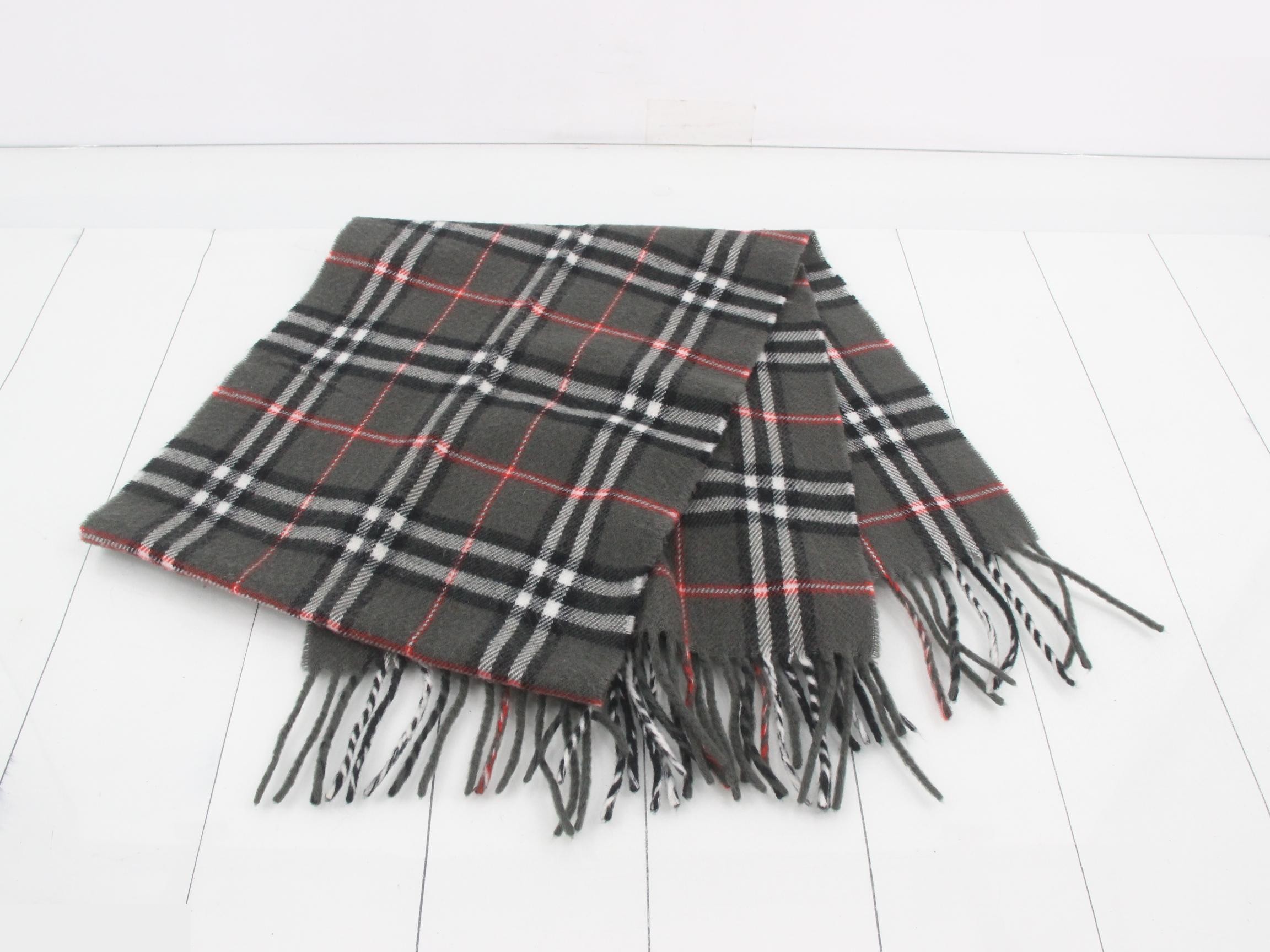 Nova Check Scarf, Gray, 100% Wool — view 3