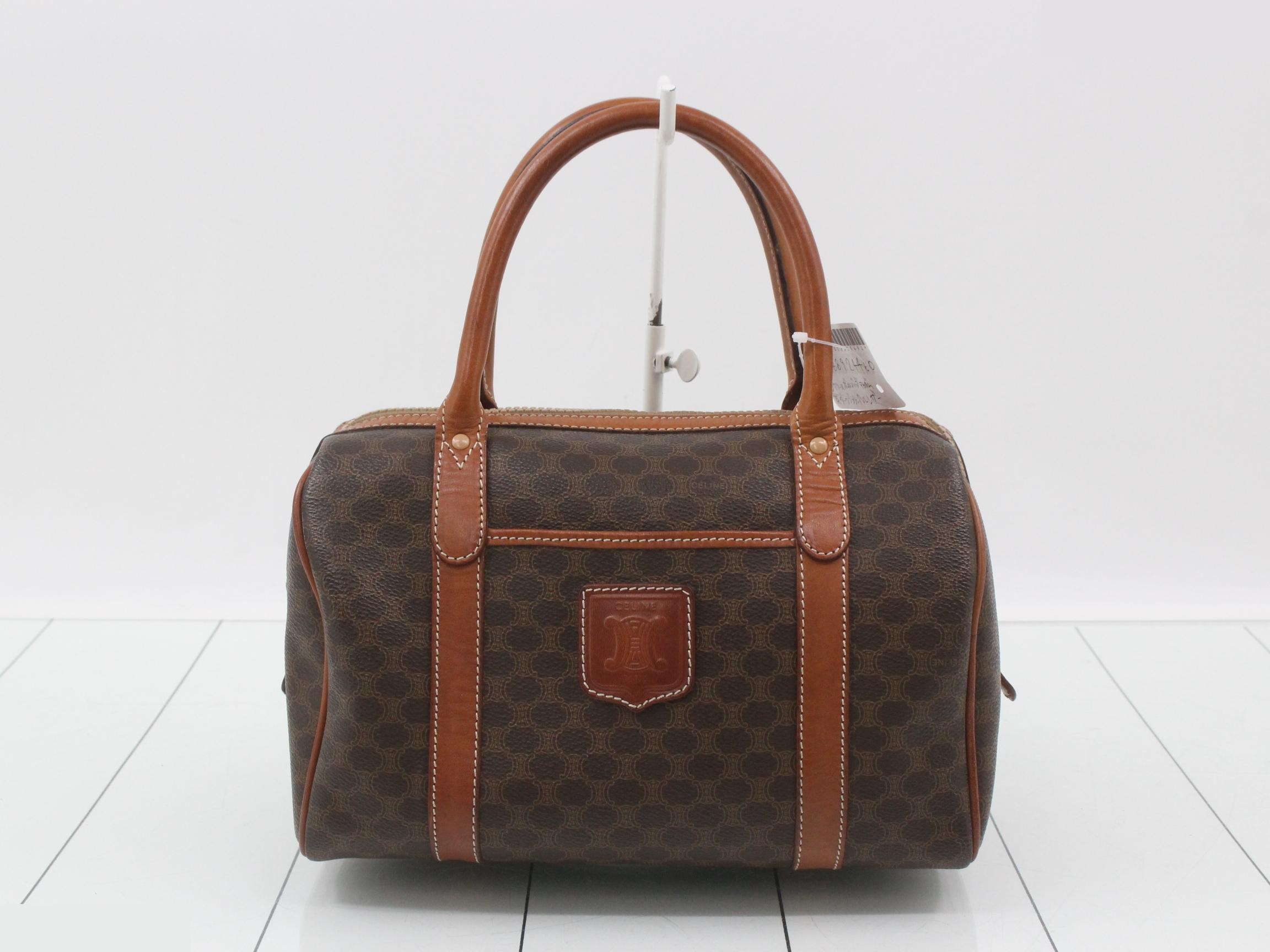 Macadam Boston Bag, Brown, Leather, PVC Leather