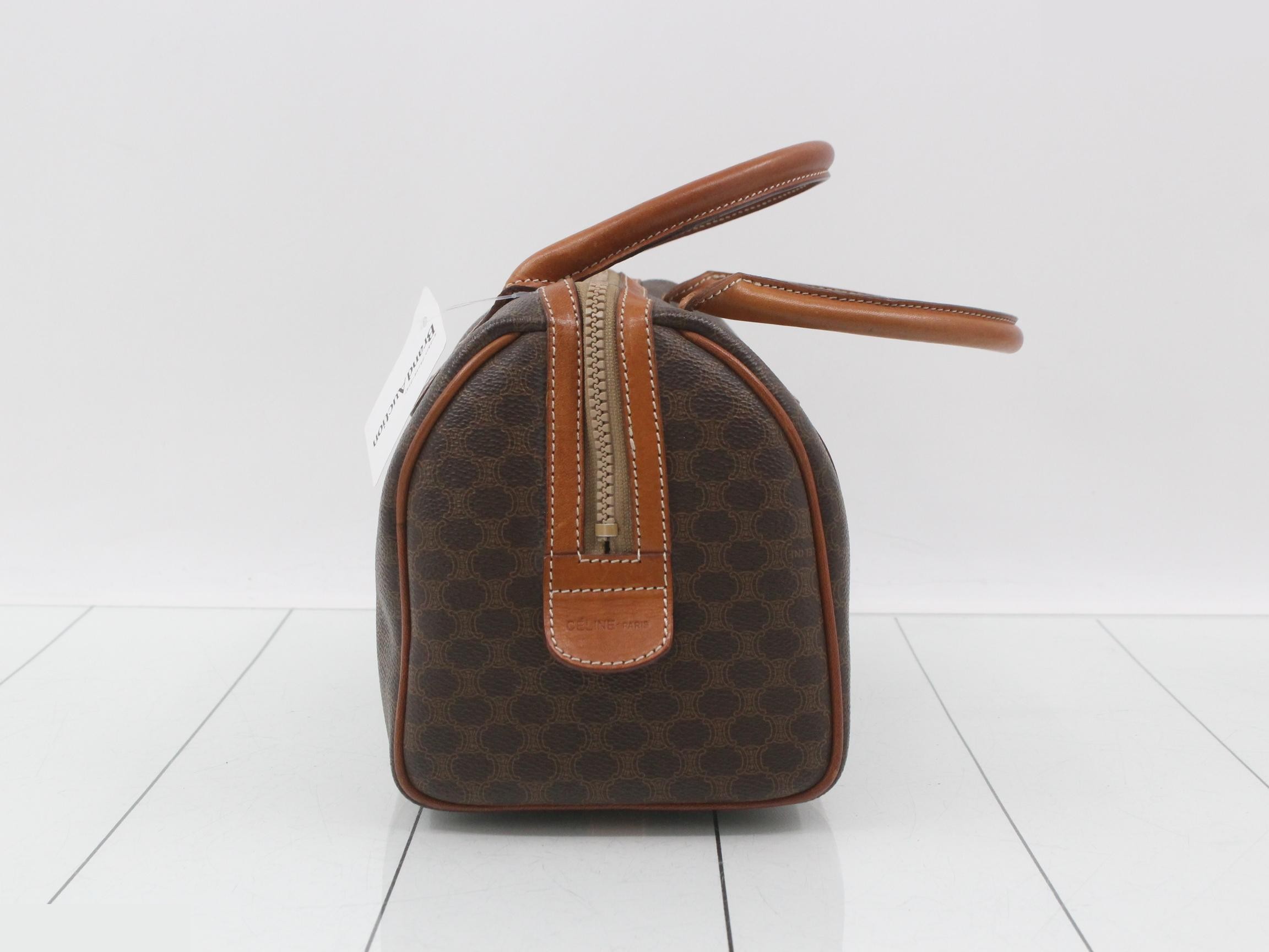 Macadam Boston Bag, Brown, Leather, PVC Leather — view 3