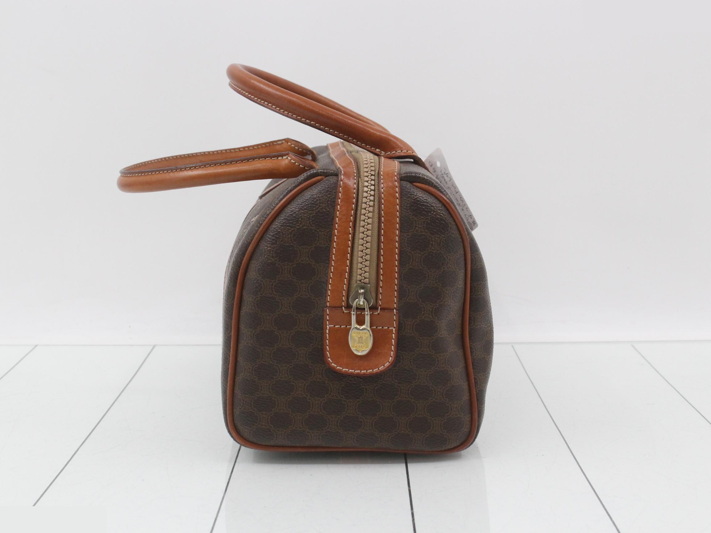 Macadam Boston Bag, Brown, Leather, PVC Leather — view 4