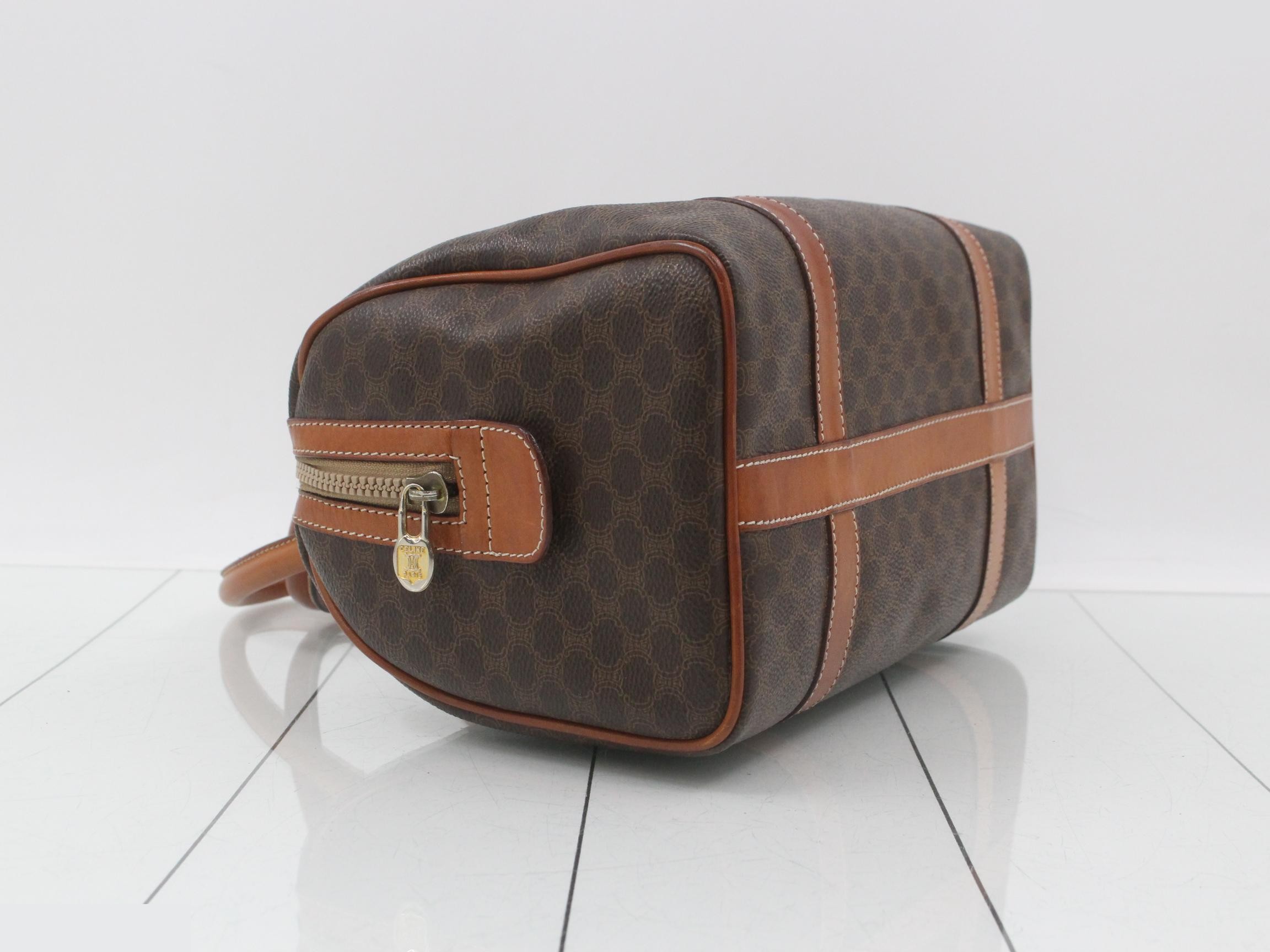 Macadam Boston Bag, Brown, Leather, PVC Leather — view 5