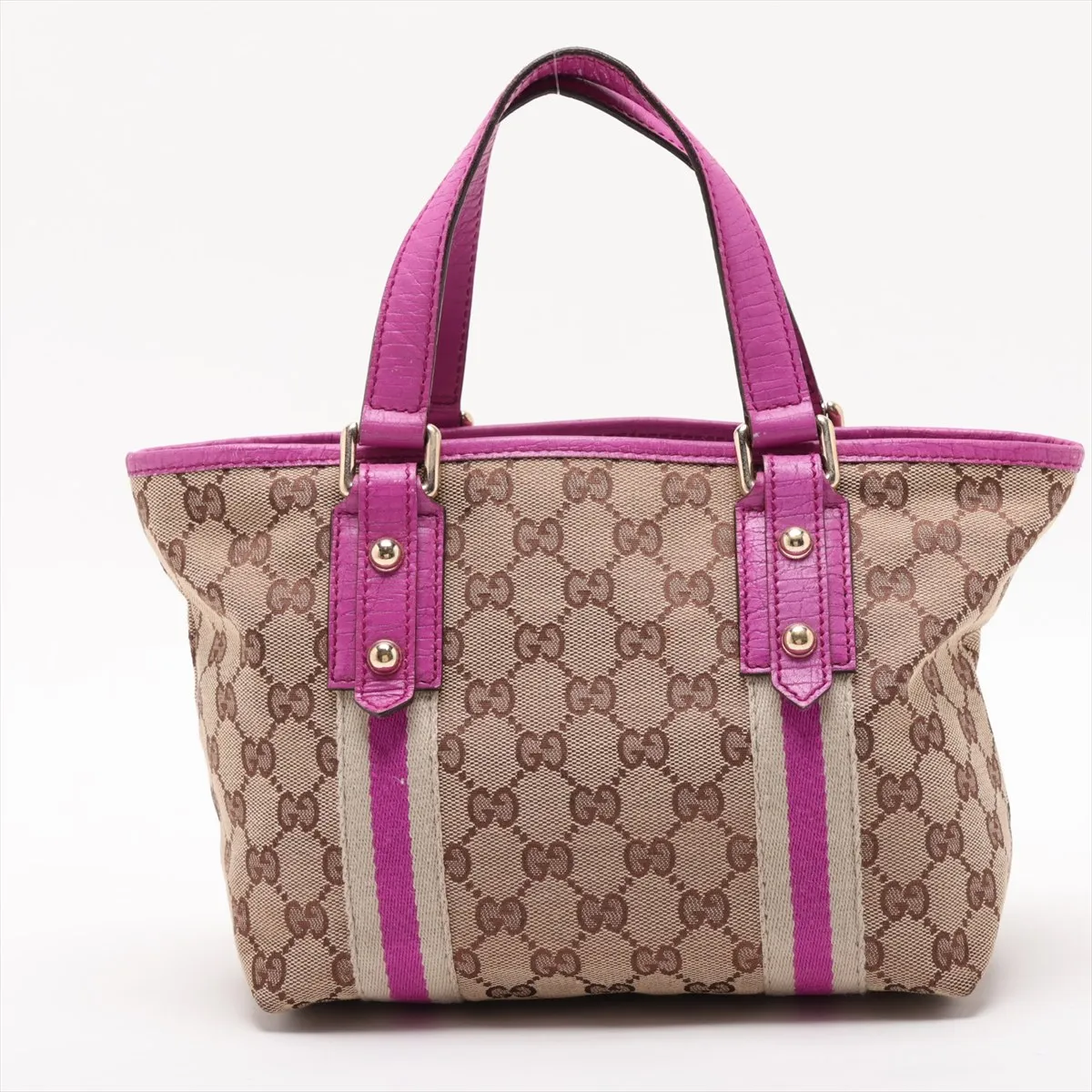 GG Canvas x Leather Handbag Beige x Purple 139261 — view 2