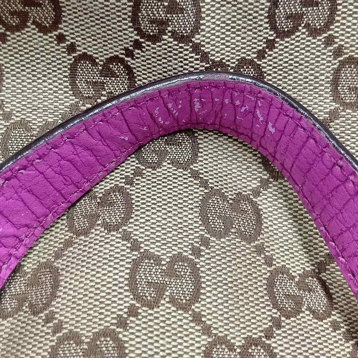 GG Canvas x Leather Handbag Beige x Purple 139261 — view 15