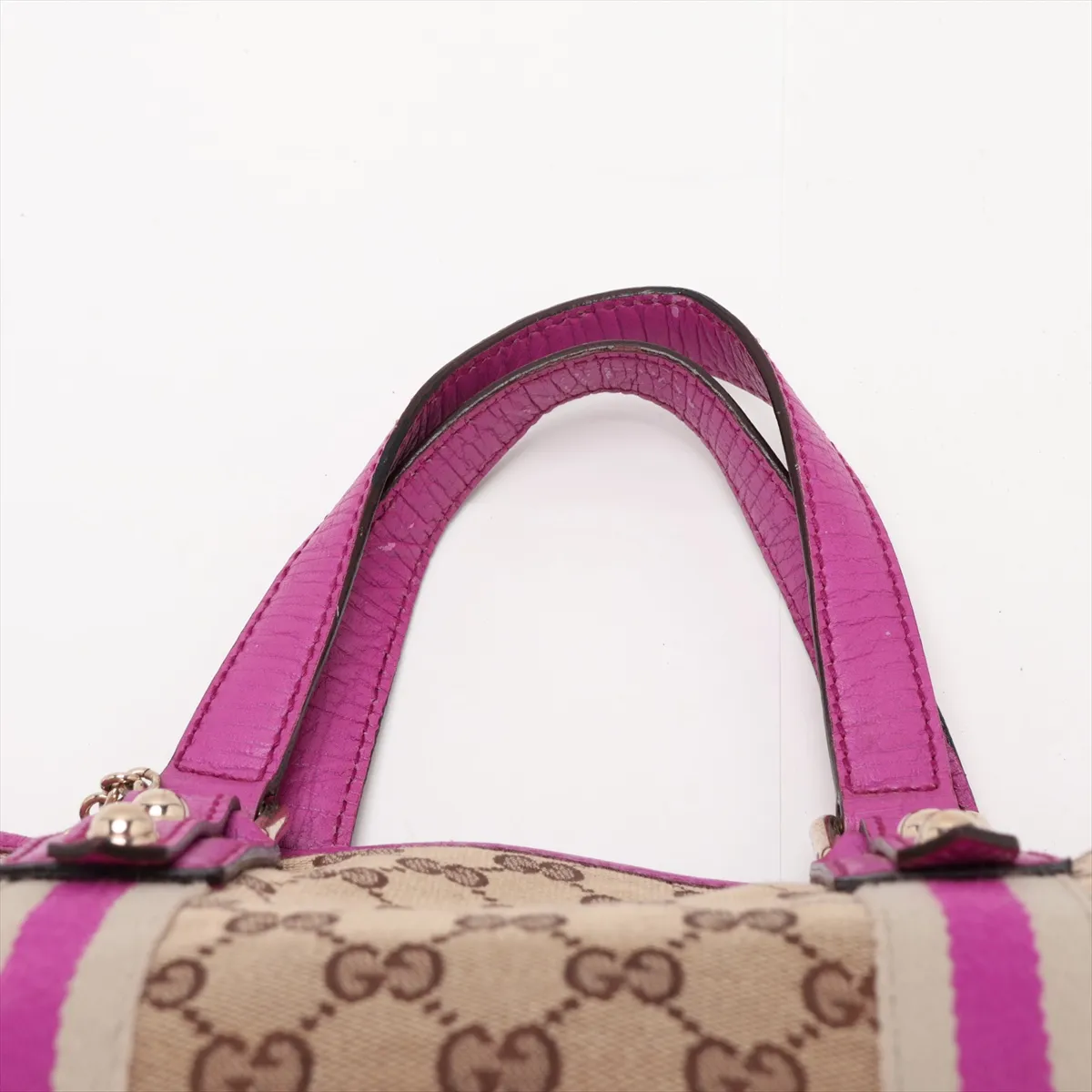 GG Canvas x Leather Handbag Beige x Purple 139261 — view 6
