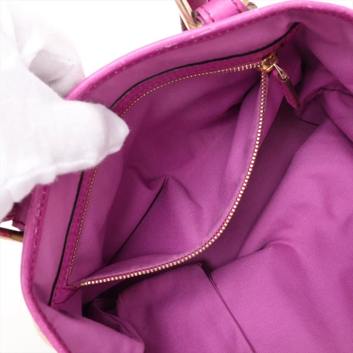 GG Canvas x Leather Handbag Beige x Purple 139261 — view 8