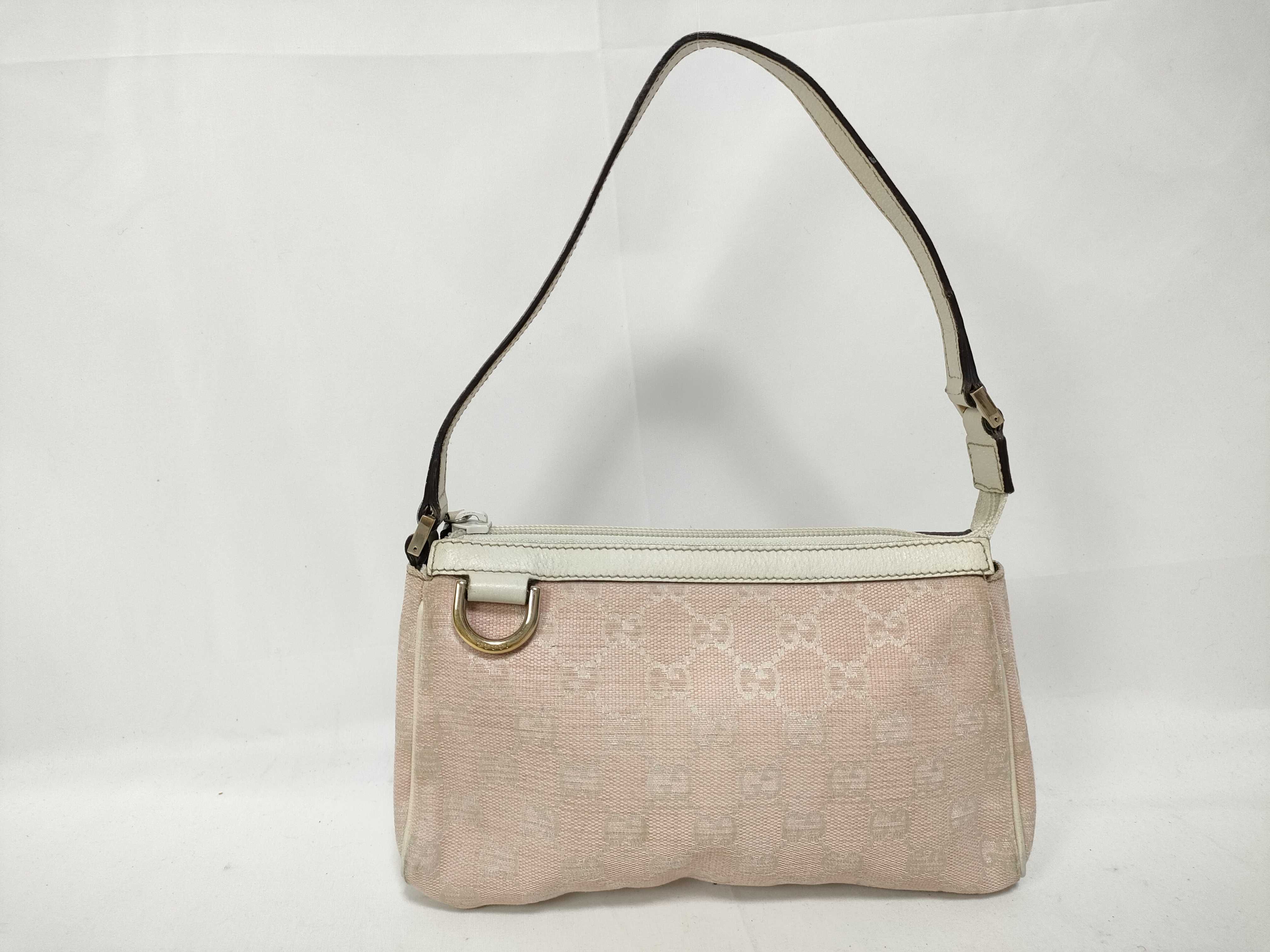 Pink GG Canvas Vintage Mahjong Wrist Bag (Handbag)