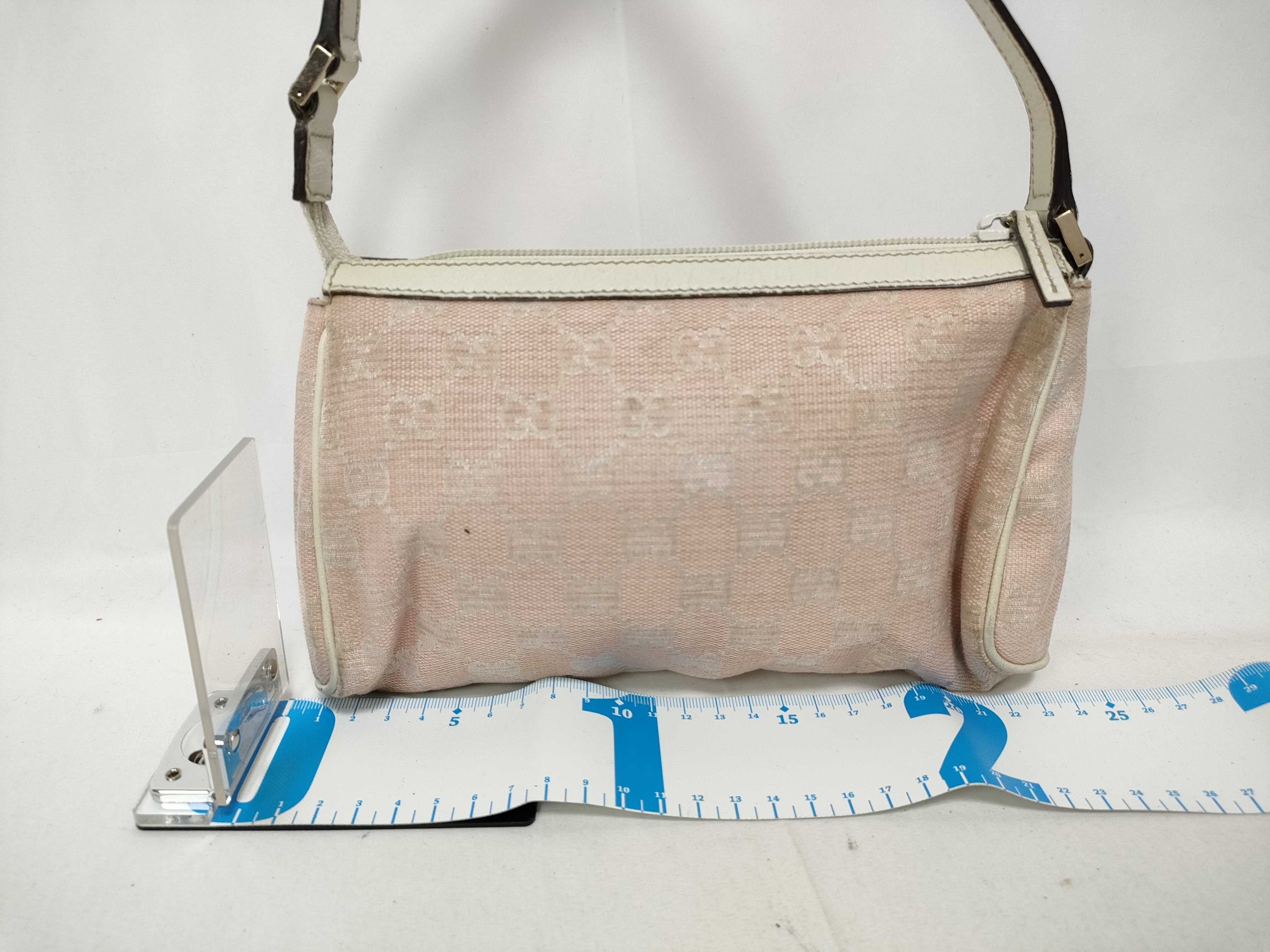 Pink GG Canvas Vintage Mahjong Wrist Bag (Handbag) — view 2