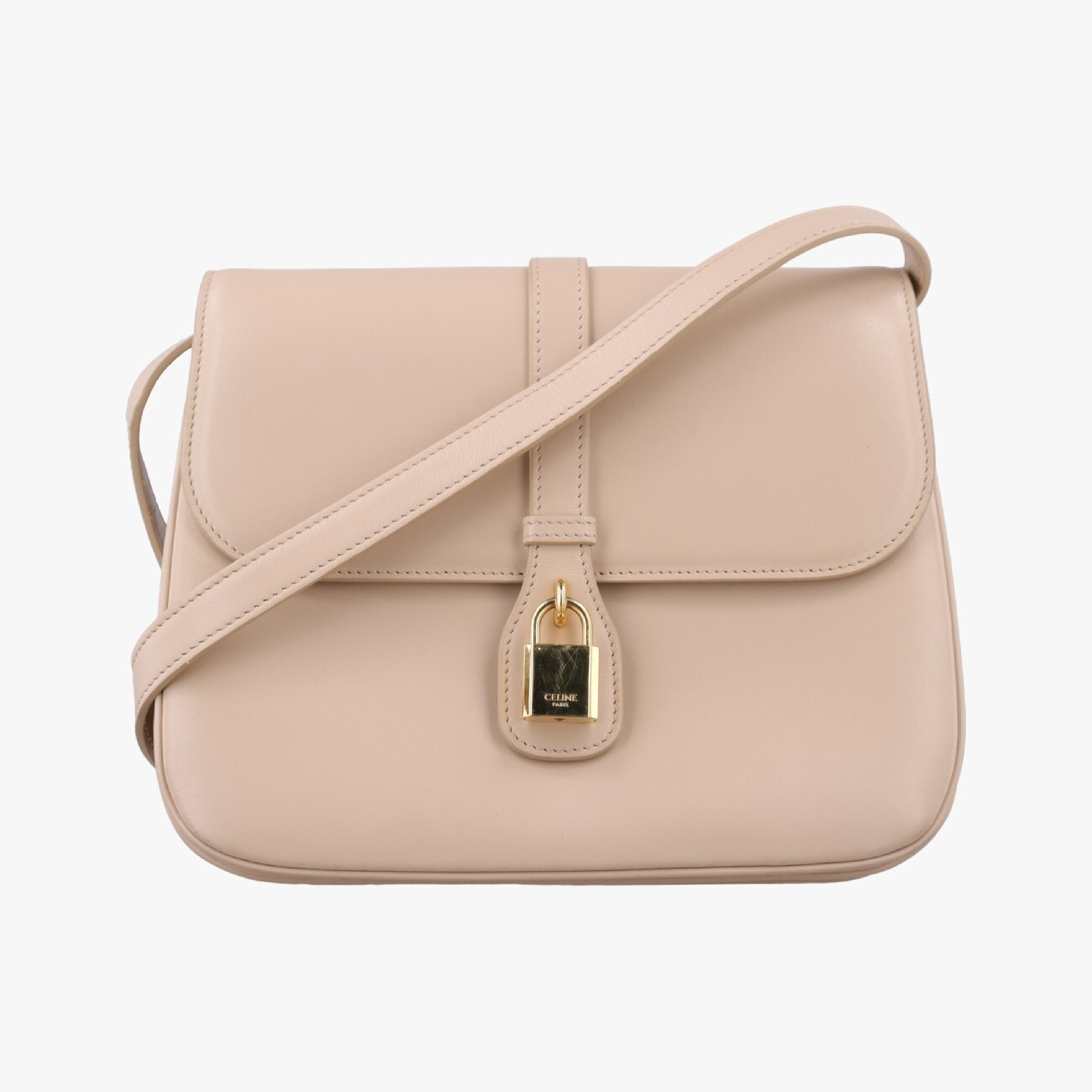 Taboo Medium Beige Leather Shoulder Bag 196583 U-CU-0282