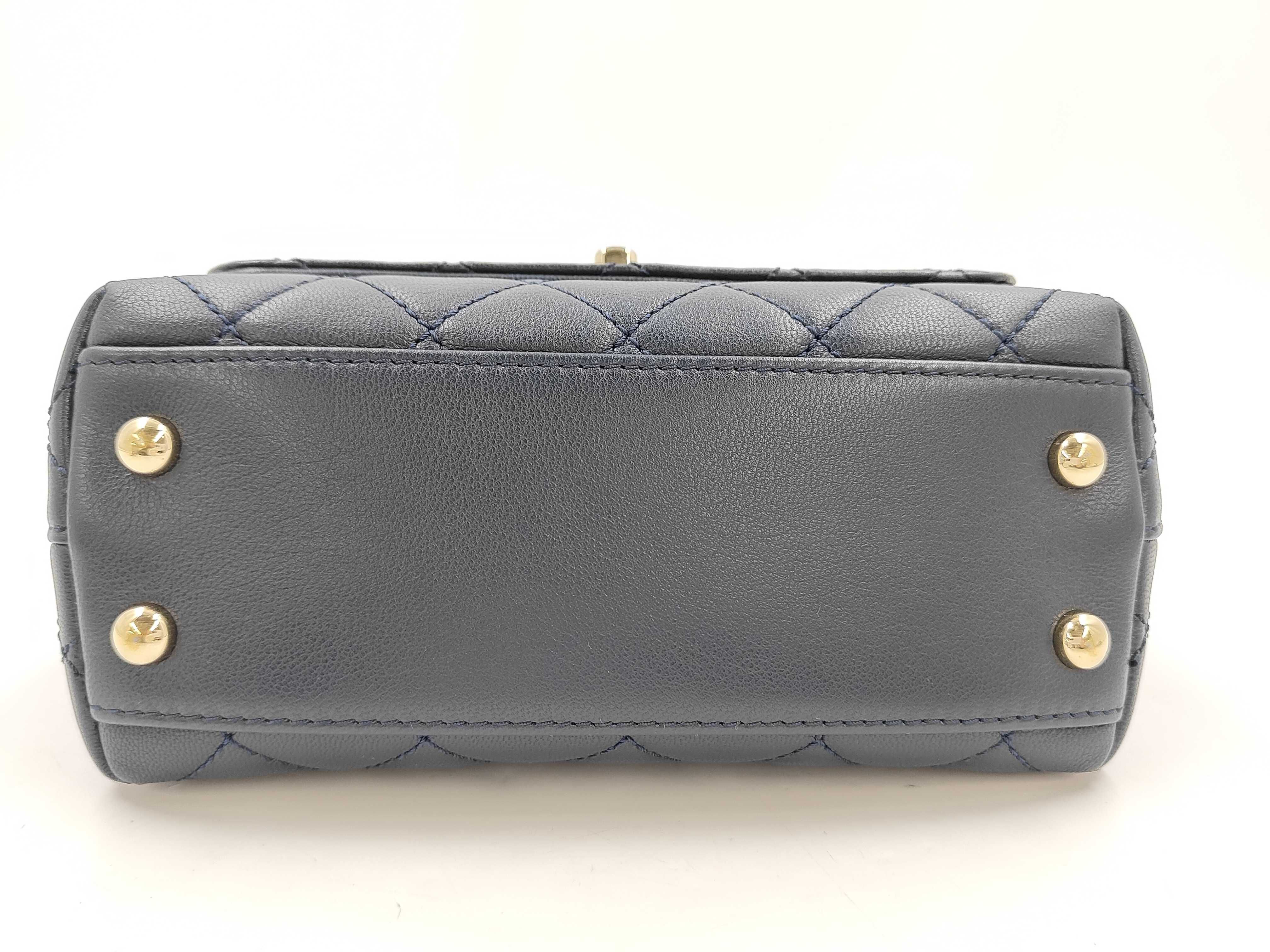 Lambskin Navy Coco Handle Shoulder Bag (Serial Number 31) — view 9