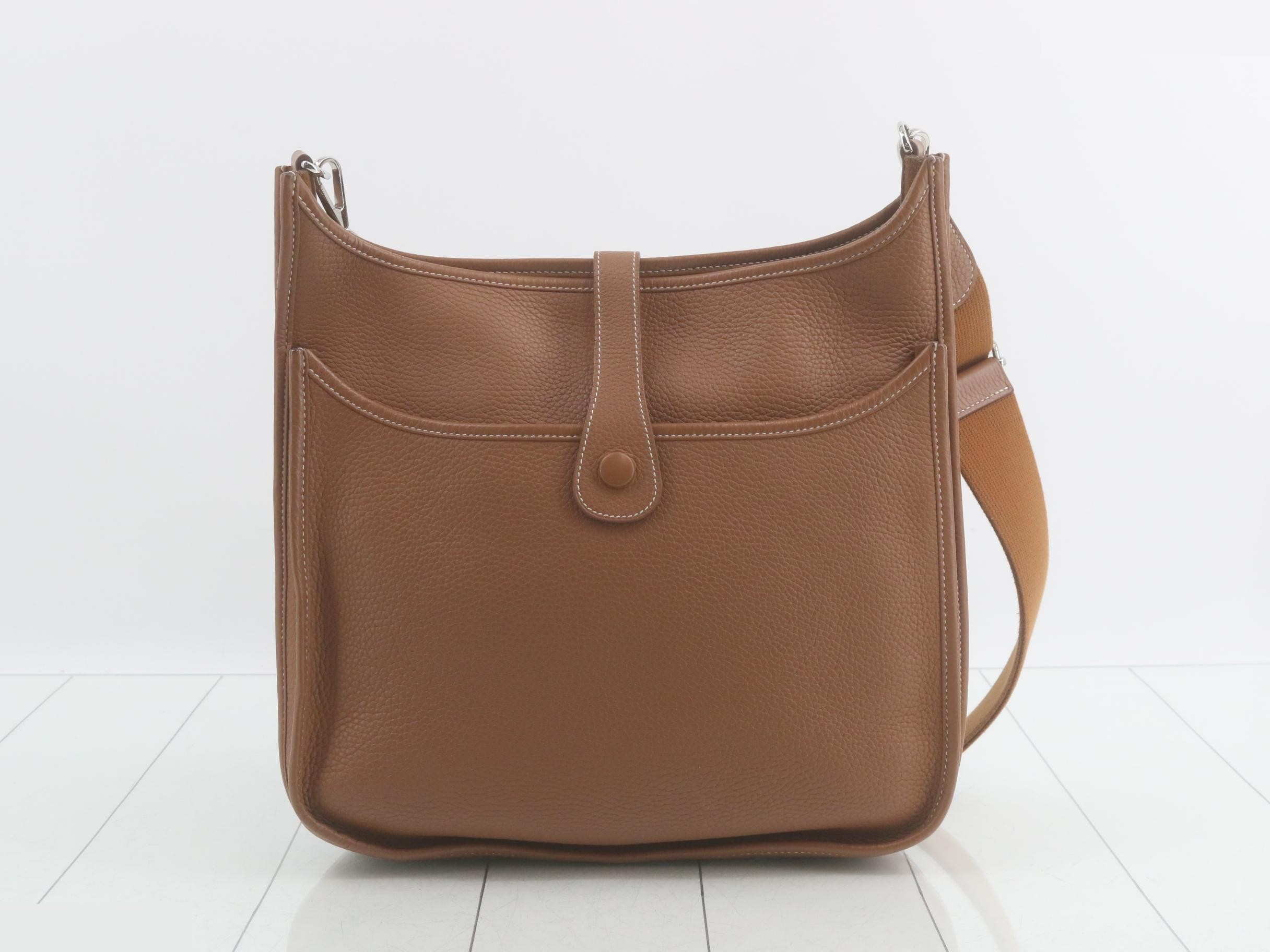 Evelyn 3 Brown Evelyn Series Shoulder Bag with T Stamp — view 2