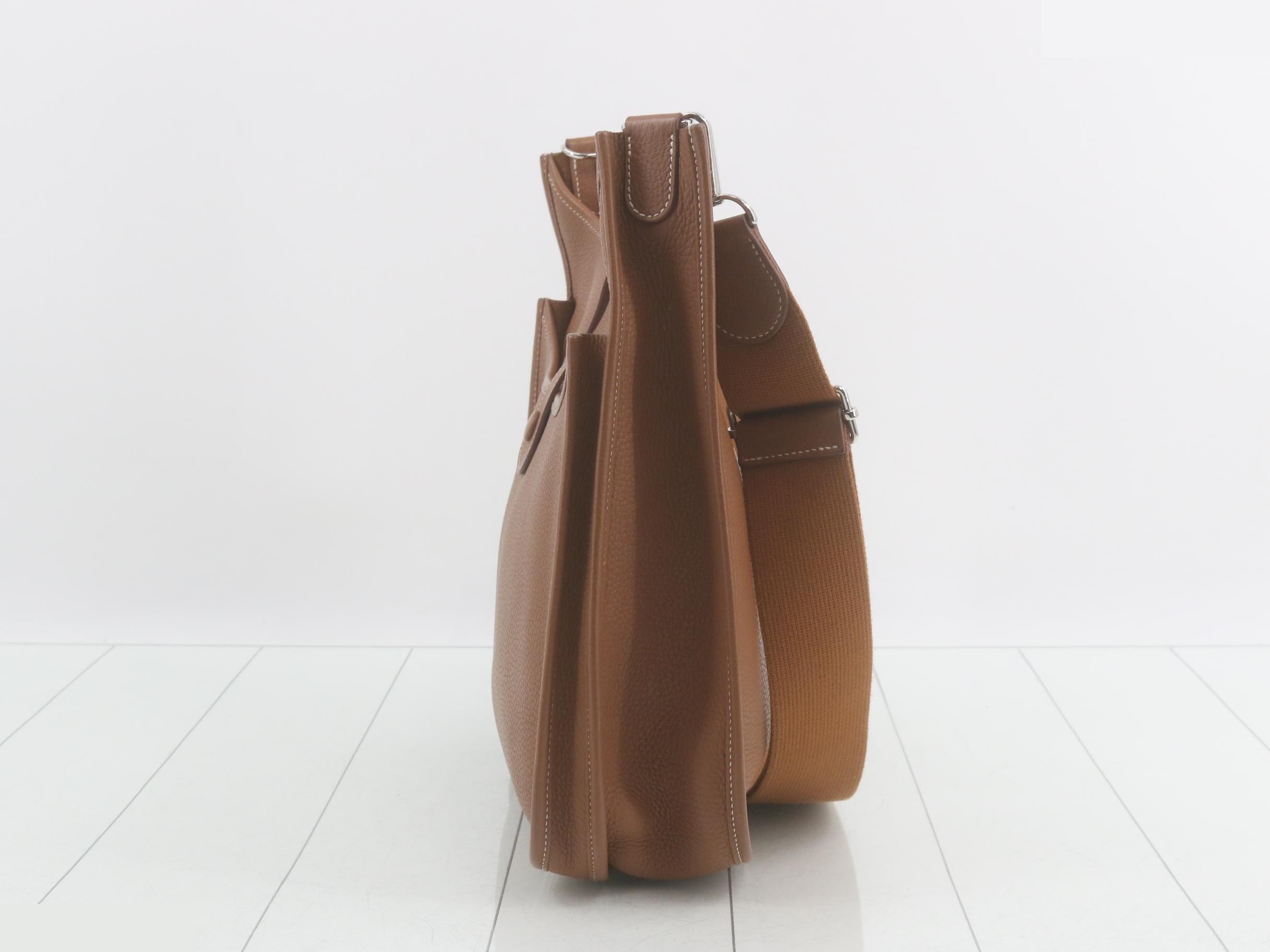 Evelyn 3 Brown Evelyn Series Shoulder Bag with T Stamp — view 4