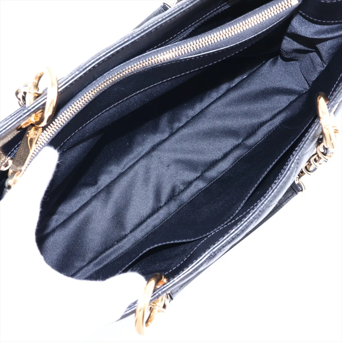 GST Caviar Skin Chain Tote Bag, Black with Gold Hardware, 19919378, Serial Number 19-series, A50995 — view 8