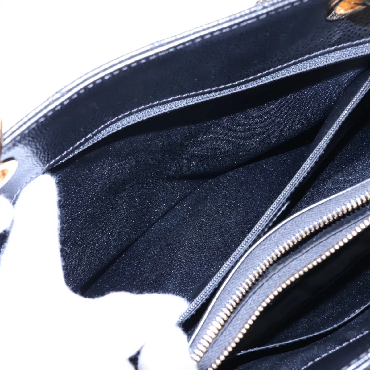GST Caviar Skin Chain Tote Bag, Black with Gold Hardware, 19919378, Serial Number 19-series, A50995 — view 10