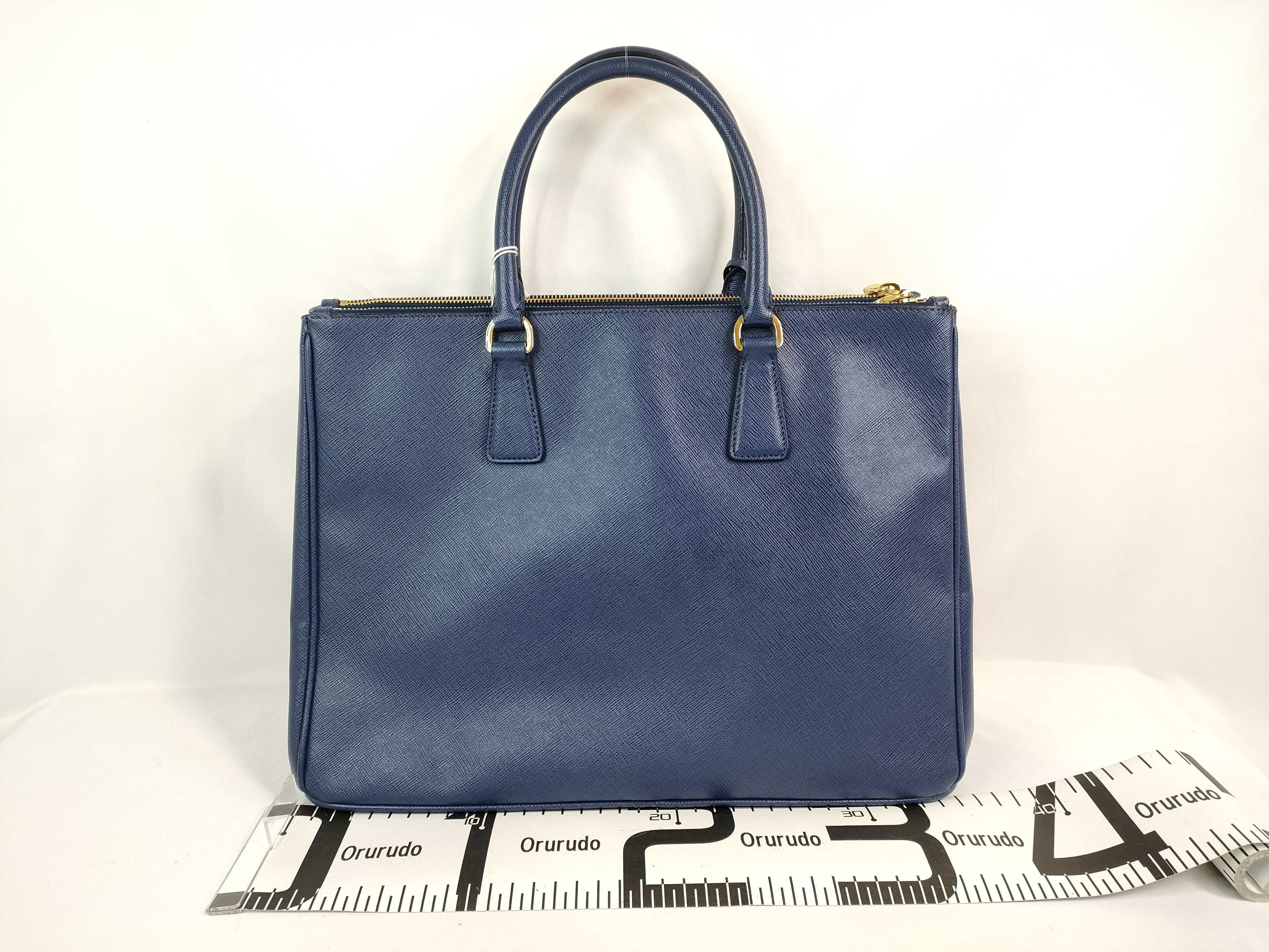 DU- Saffiano Lux Galleria Leather Tote Bag Navy BN1802 Handbag — view 2