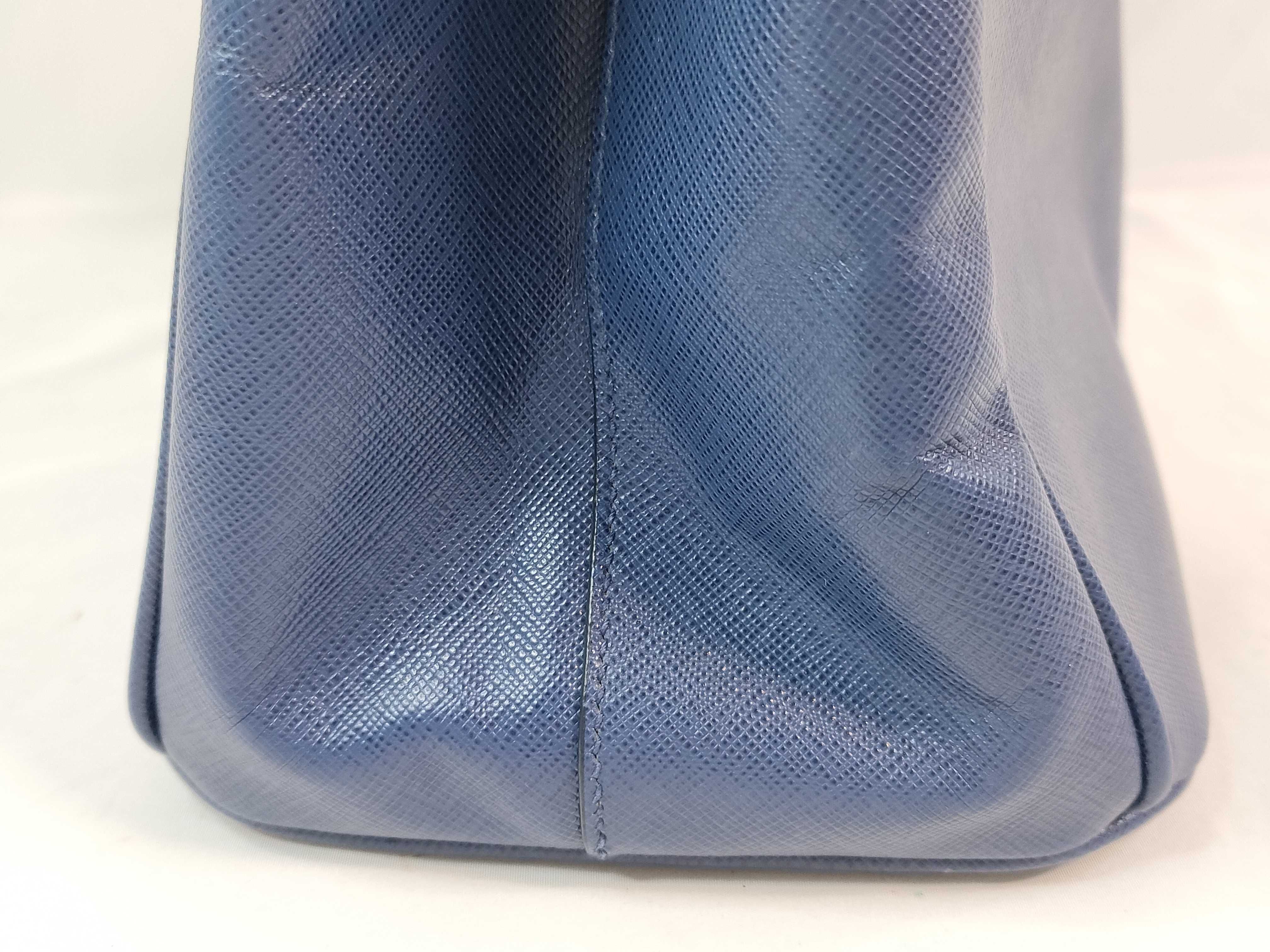 DU- Saffiano Lux Galleria Leather Tote Bag Navy BN1802 Handbag — view 15