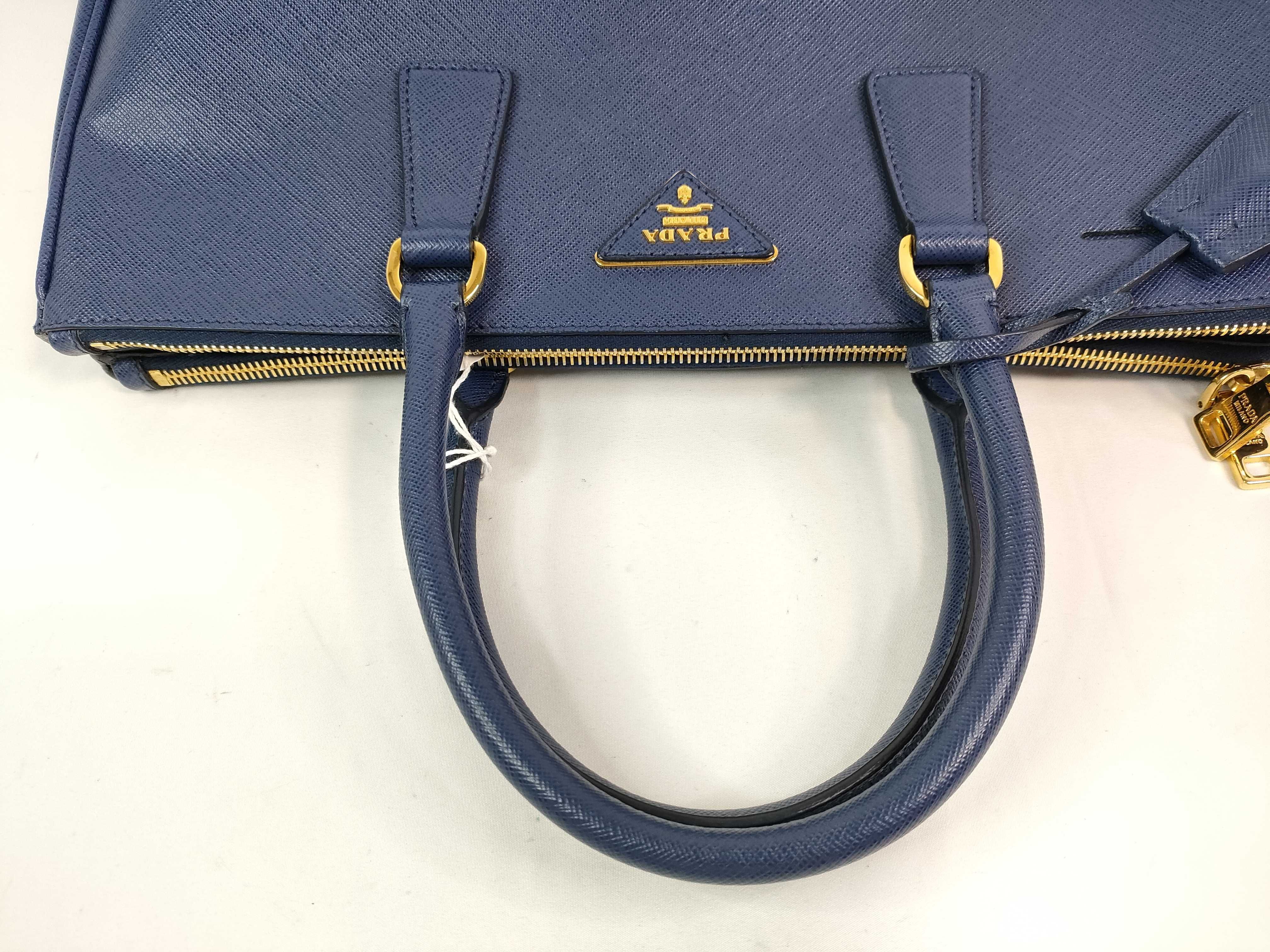 DU- Saffiano Lux Galleria Leather Tote Bag Navy BN1802 Handbag — view 3