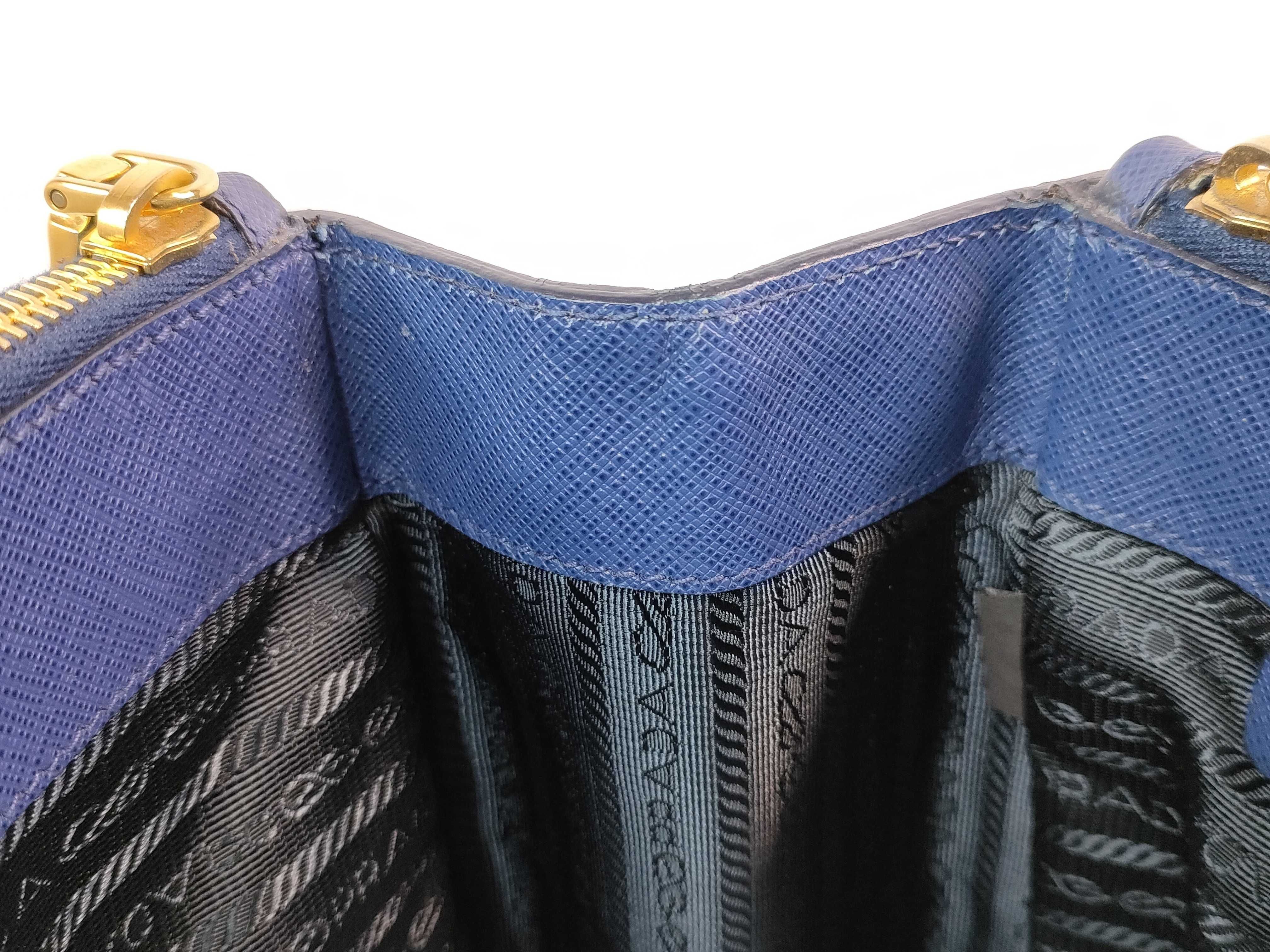 DU- Saffiano Lux Galleria Leather Tote Bag Navy BN1802 Handbag — view 9