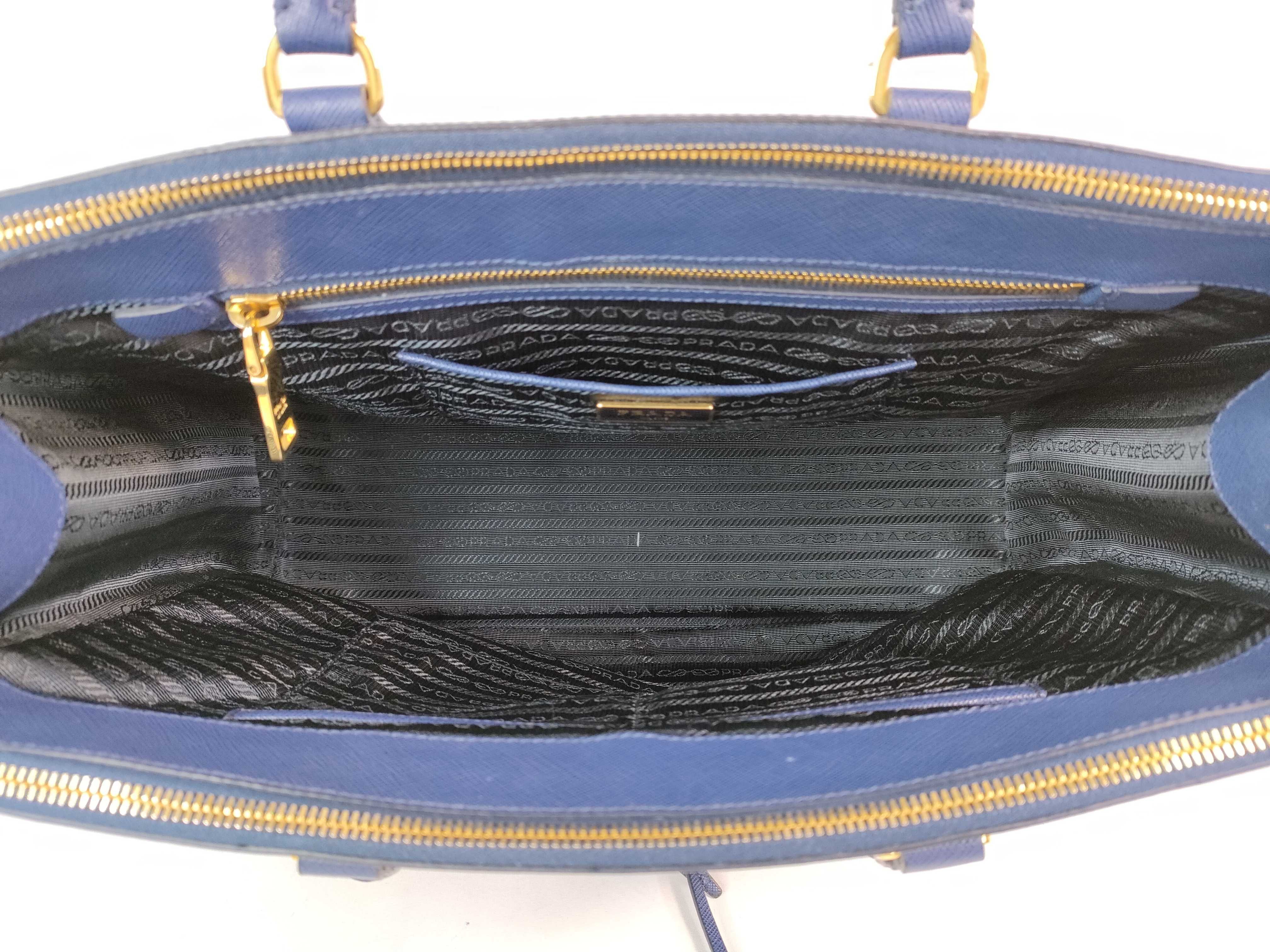 DU- Saffiano Lux Galleria Leather Tote Bag Navy BN1802 Handbag — view 10