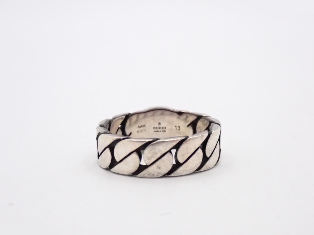 Interlocking Ring Pink 925/5.9g Engraved 13 Actual Size #11 — view 2