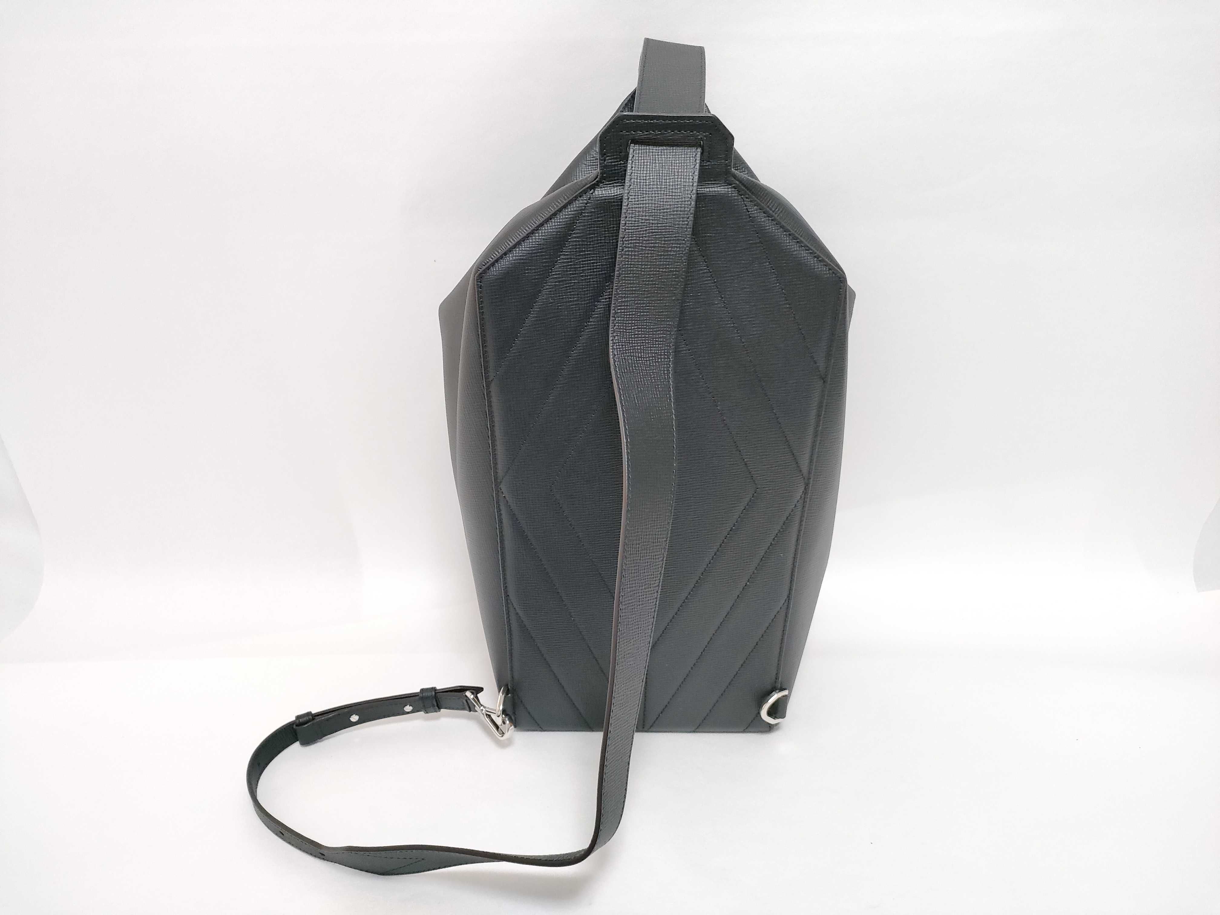 Losange Shoulder Bag, Black Leather Shoulder Bag — view 3