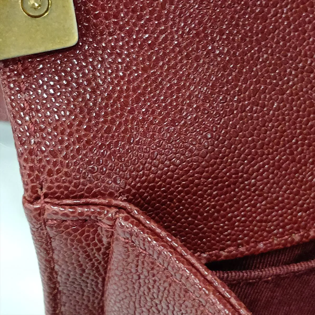 Boy Chanel 20 Small Caviar Skin Chain Shoulder Bag, Red with Gold Hardware, 25914368, Serial Number , A67085 — view 10