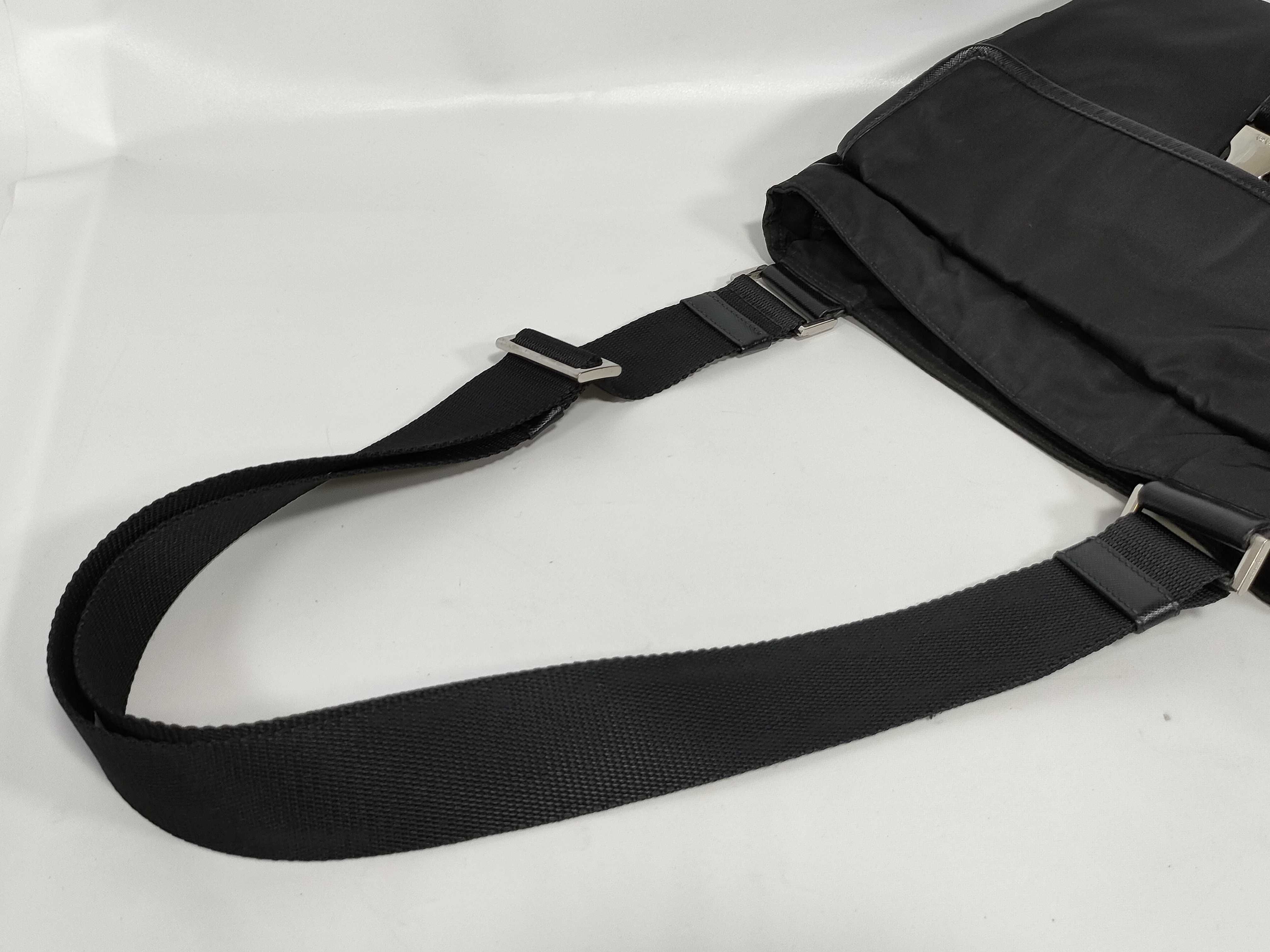 Nylon Shoulder Bag with Triangle Logo, Comes with Guarantee Card. — view 3