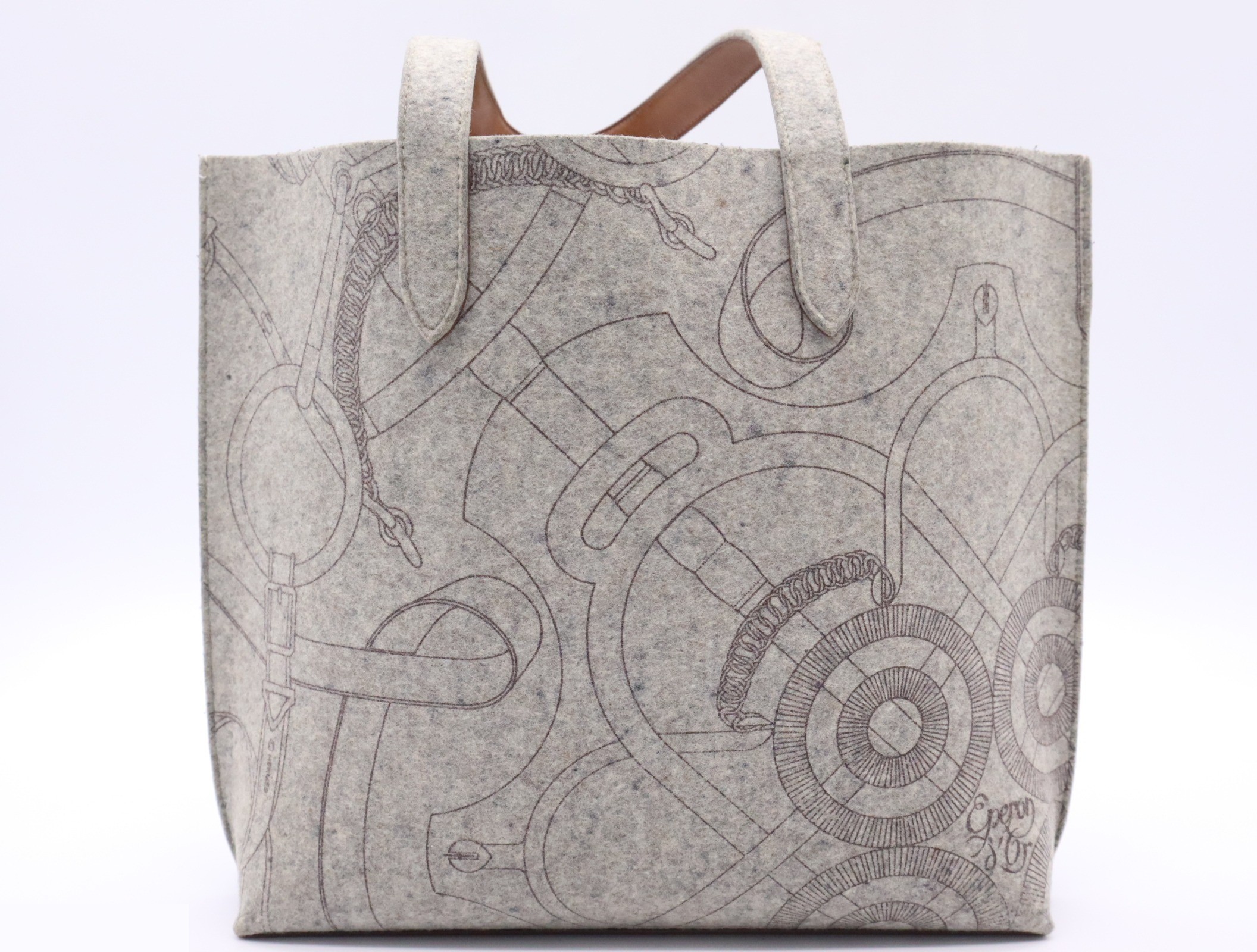 Felt x Leather Karimi MM, Gray, with Pouch, L Stamp, 2008 — view 2