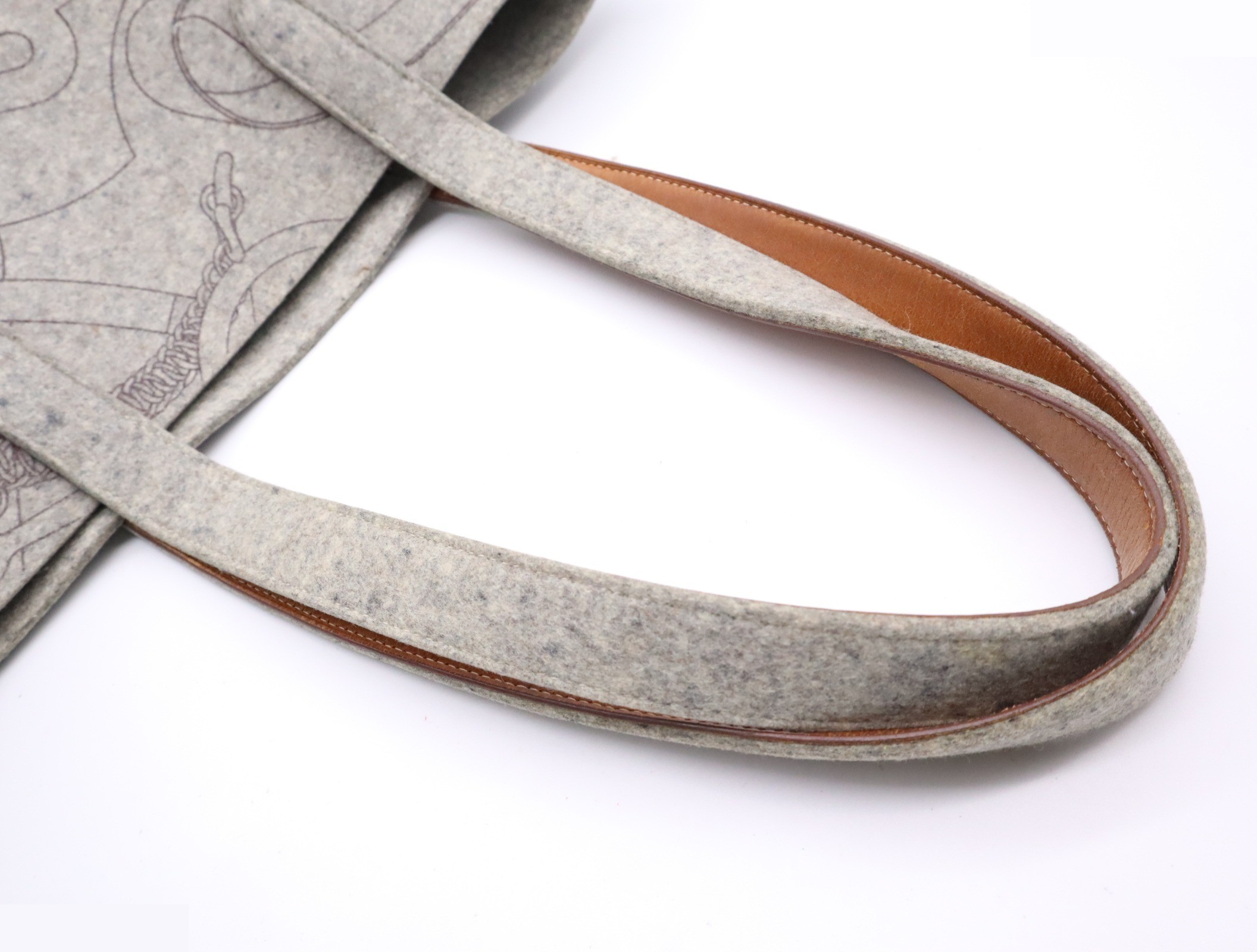 Felt x Leather Karimi MM, Gray, with Pouch, L Stamp, 2008 — view 6