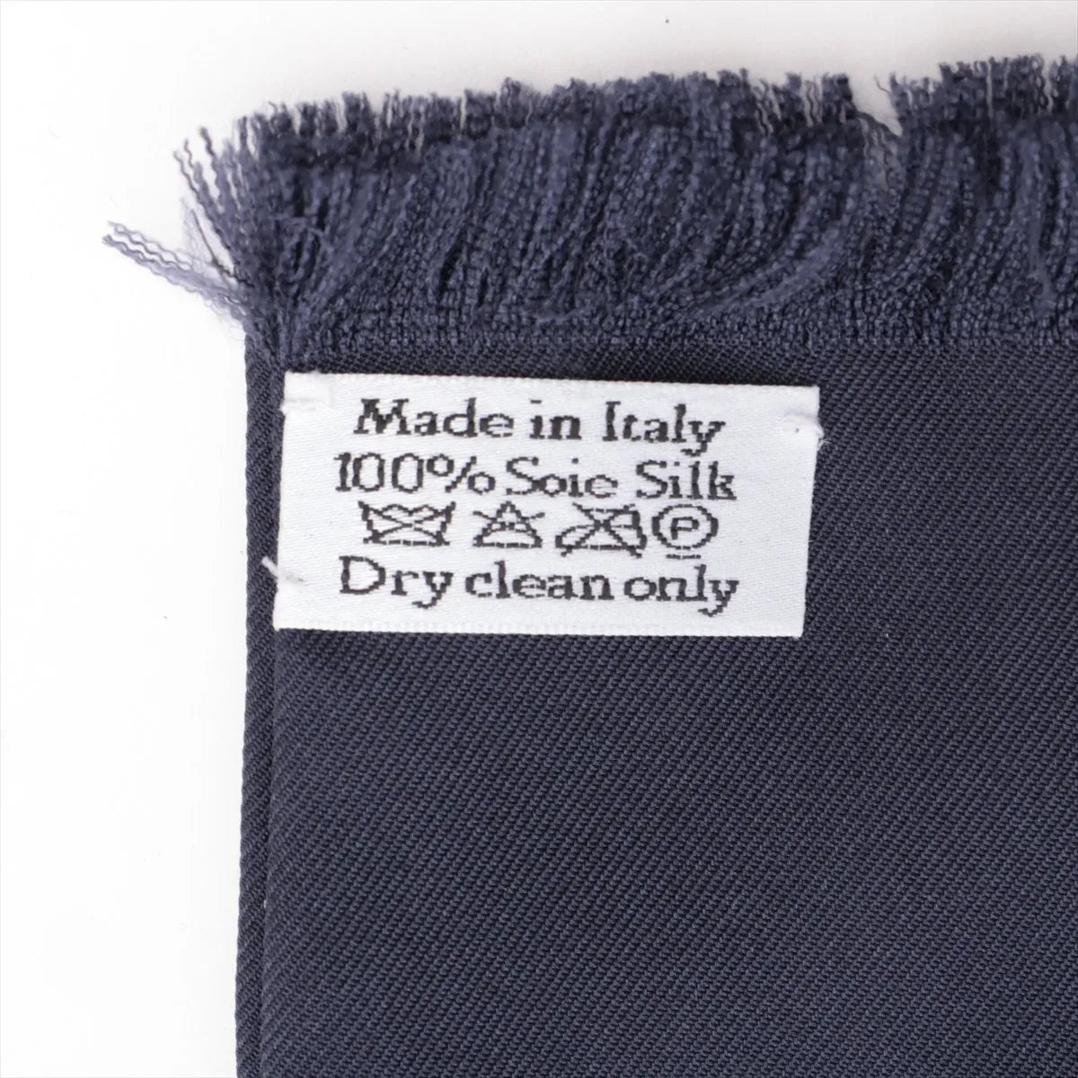 Oblique Silk Shawl, Navy. Some wear, snags, and — view 4