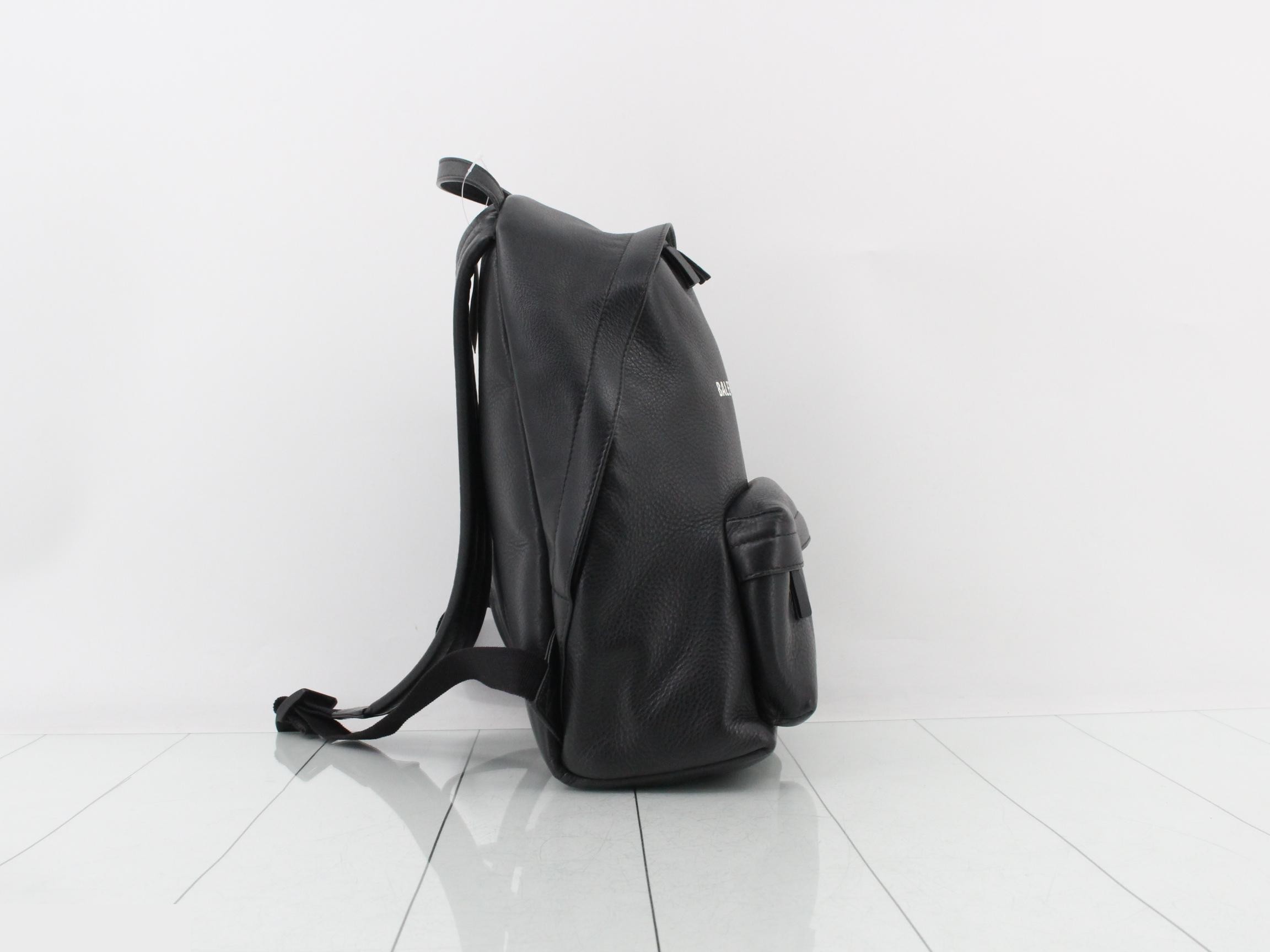 Everyday Backpack Leather Rucksack Black — view 4
