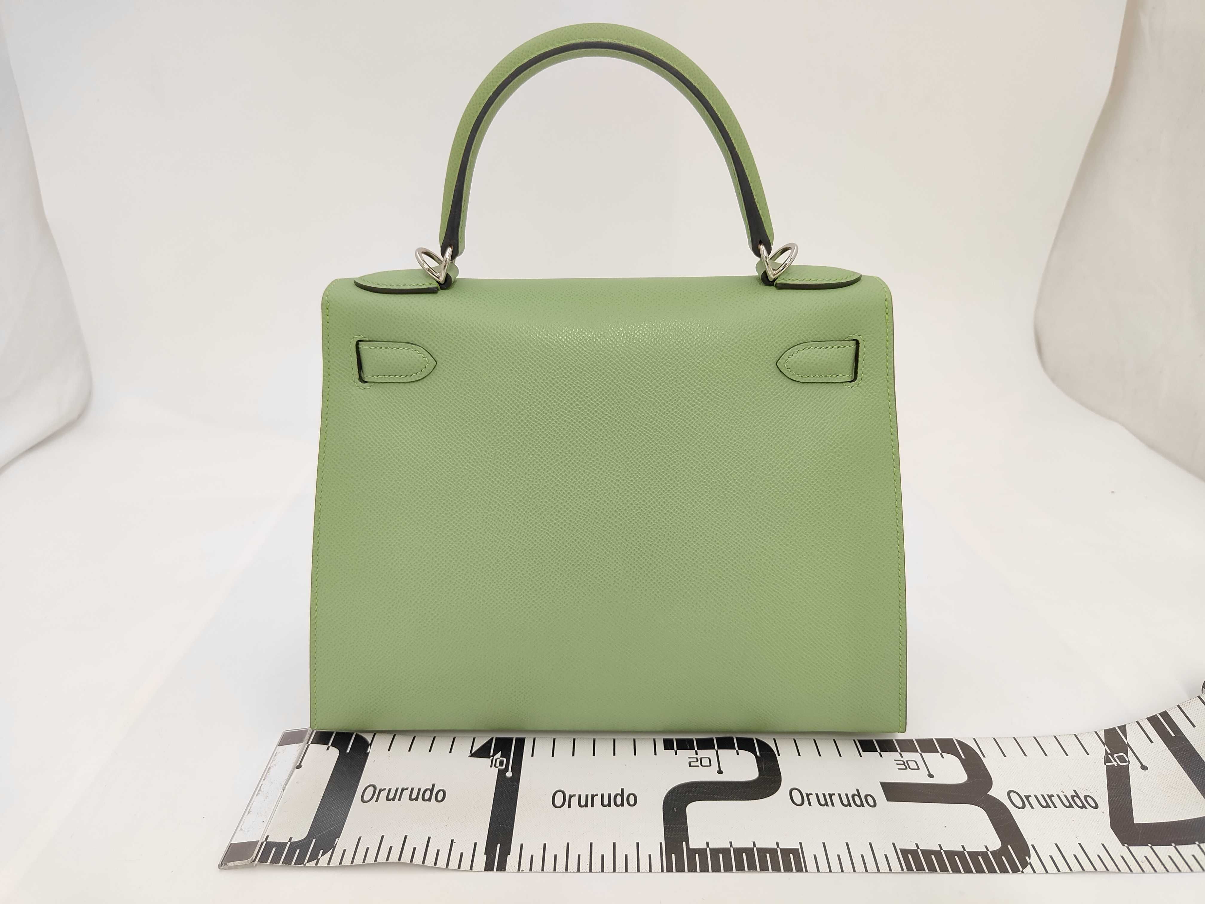 Kelly 28 Sellier Vert Cricket Epsom Leather Silver Hardware Z Stamp Handbag — view 2