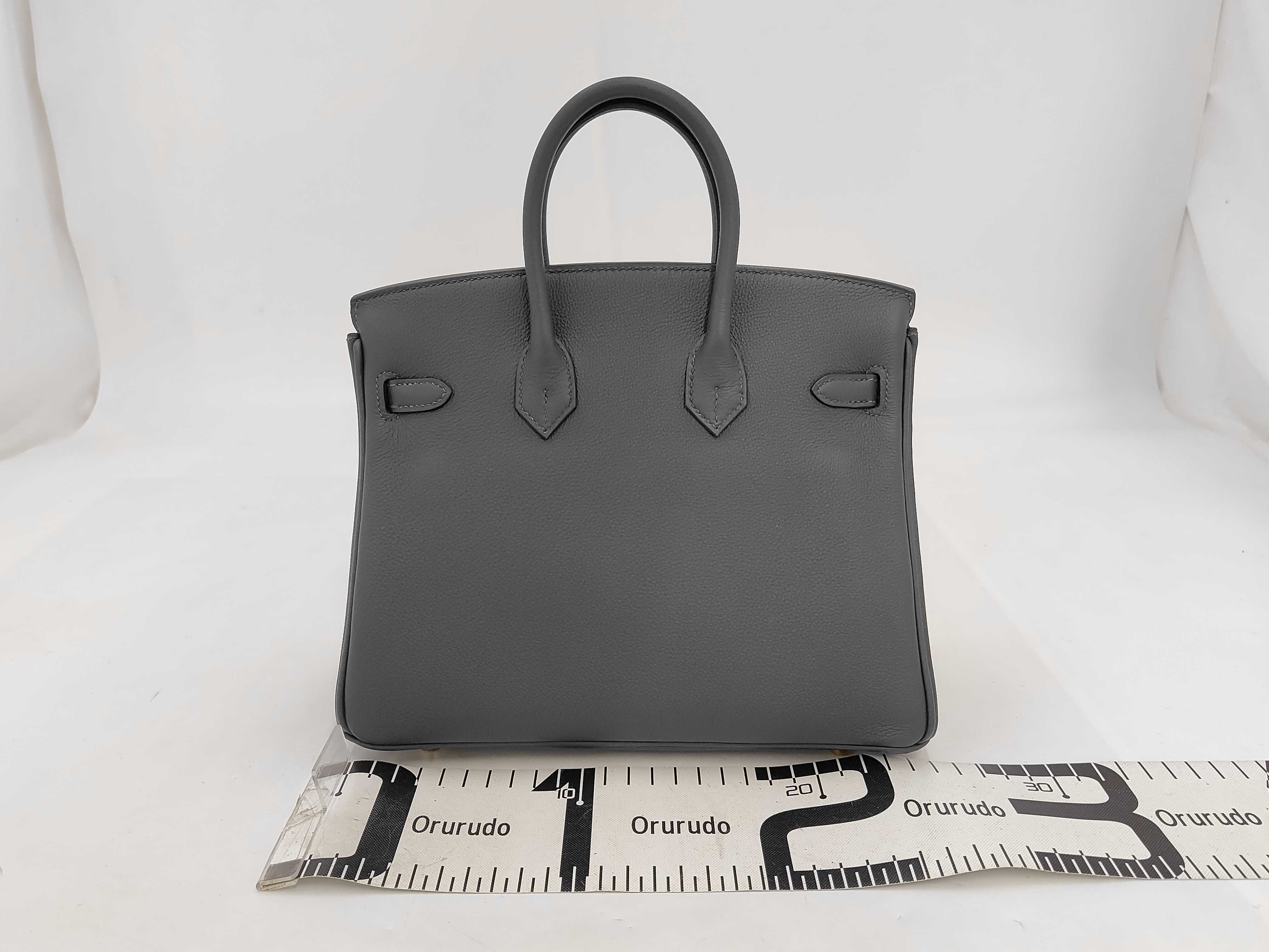Hermes Birkin 25 G stamp Gris Misty Togo handbag — view 2