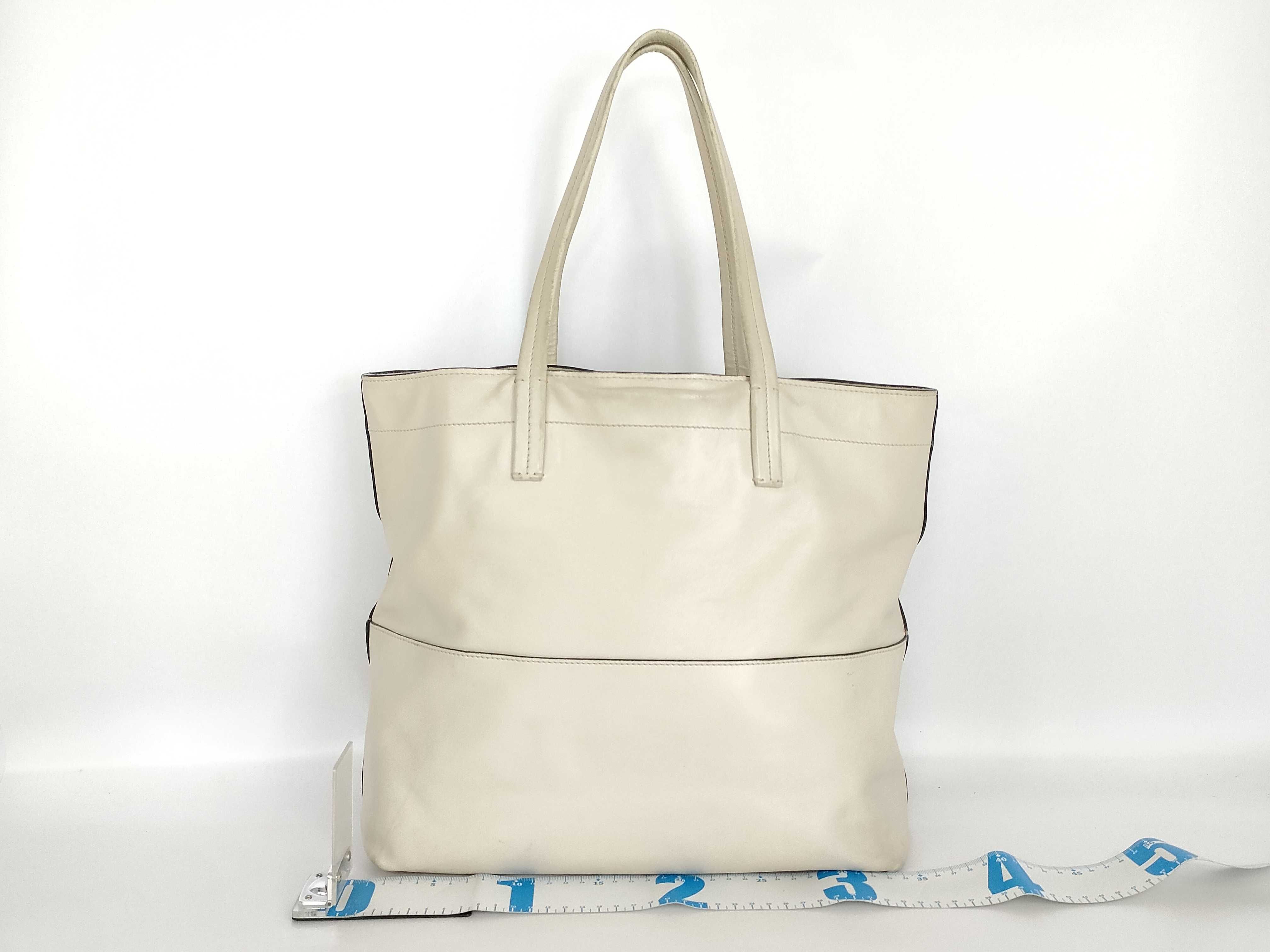 Leather Tote Bag, White Tote Bag — view 2