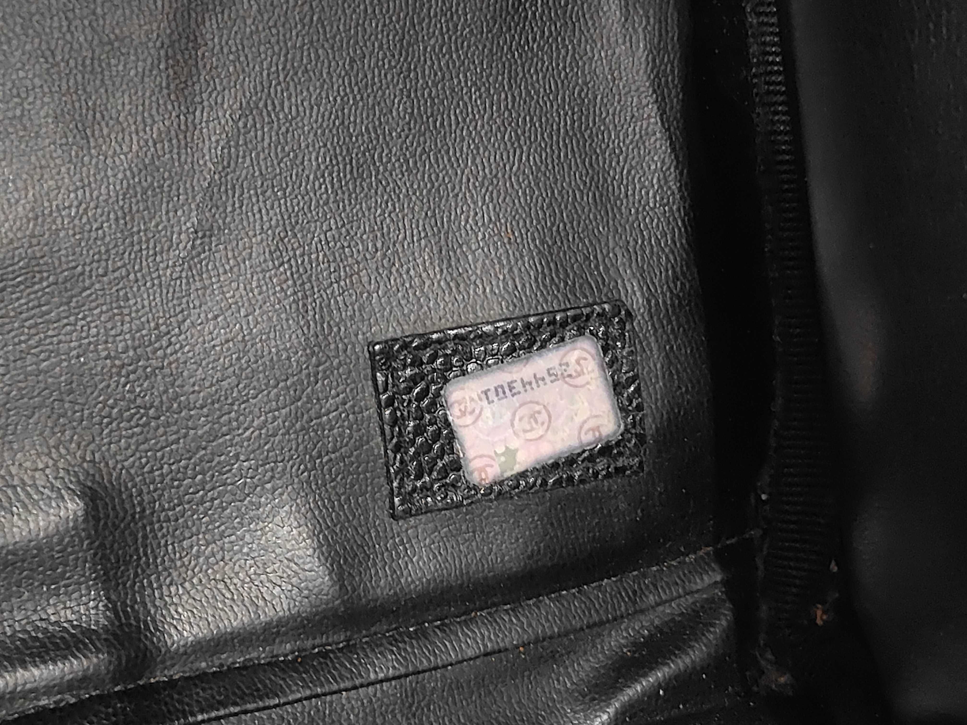 Coco Mark Caviar Skin 2-Way Handbag, Black with Gold Hardware, Series 2, ST Boston Bag — view 12