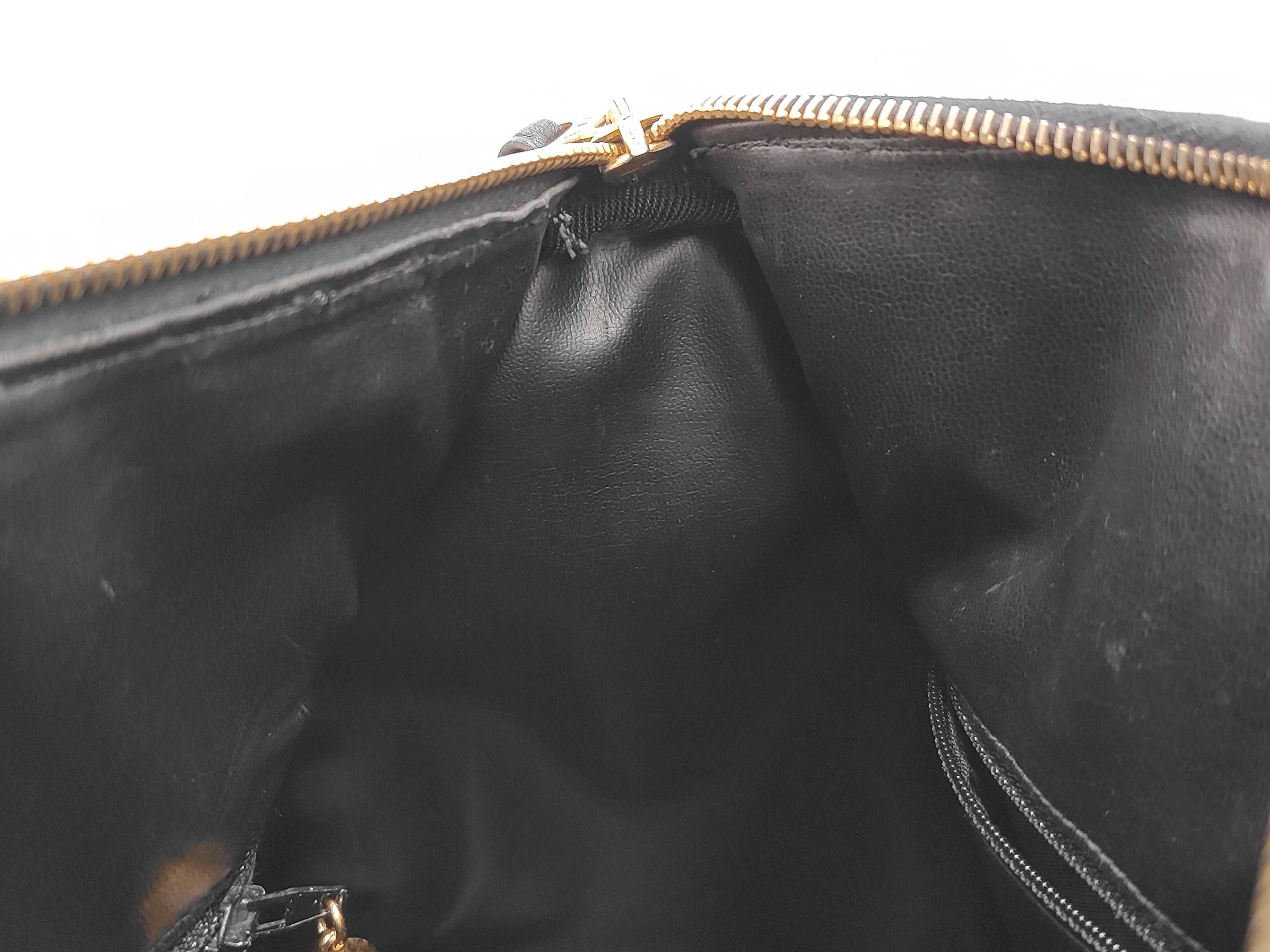 Coco Mark Caviar Skin 2-Way Handbag, Black with Gold Hardware, Series 2, ST Boston Bag — view 14